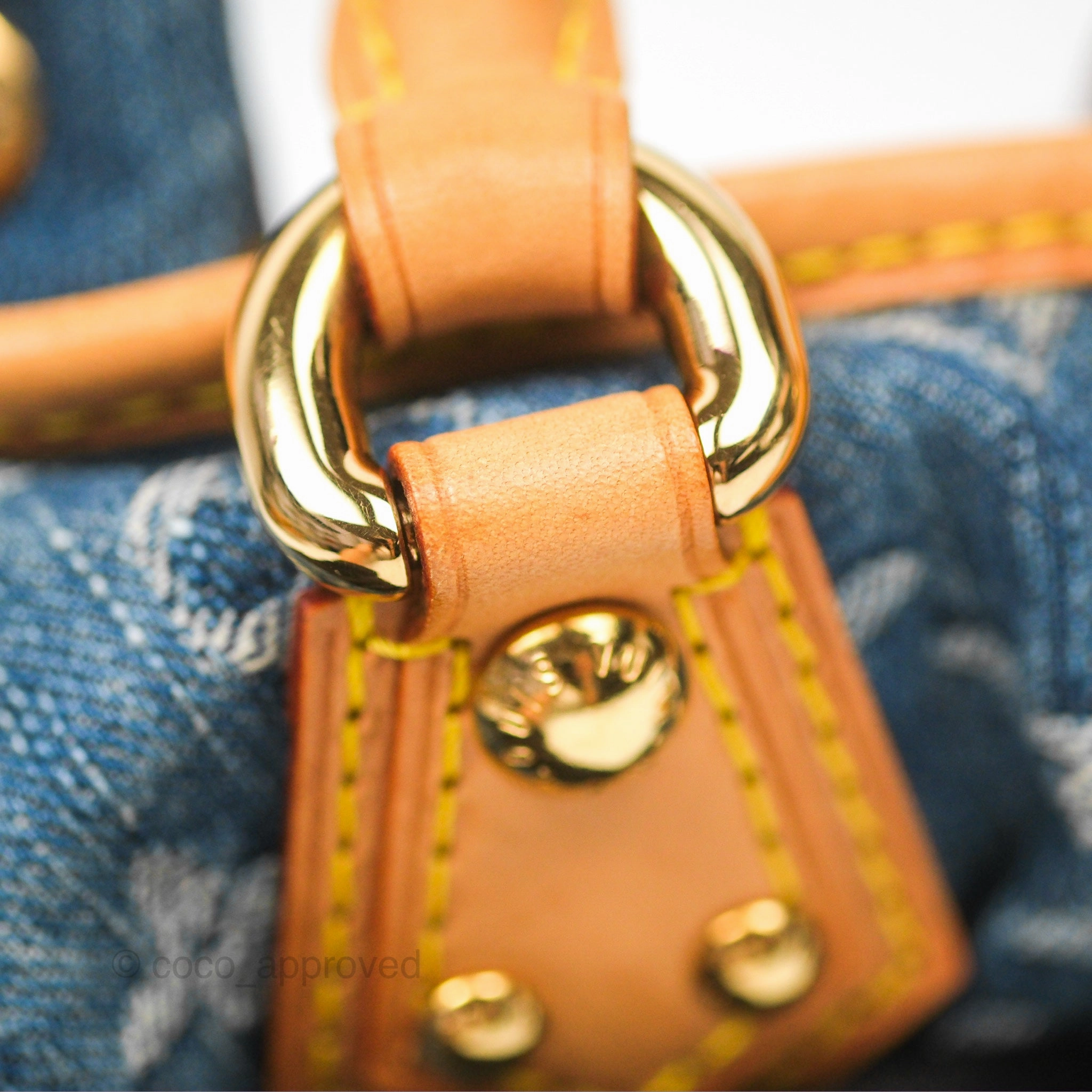 Louis Vuitton Vintage Pleaty Denim Monogram Gold Hardware
