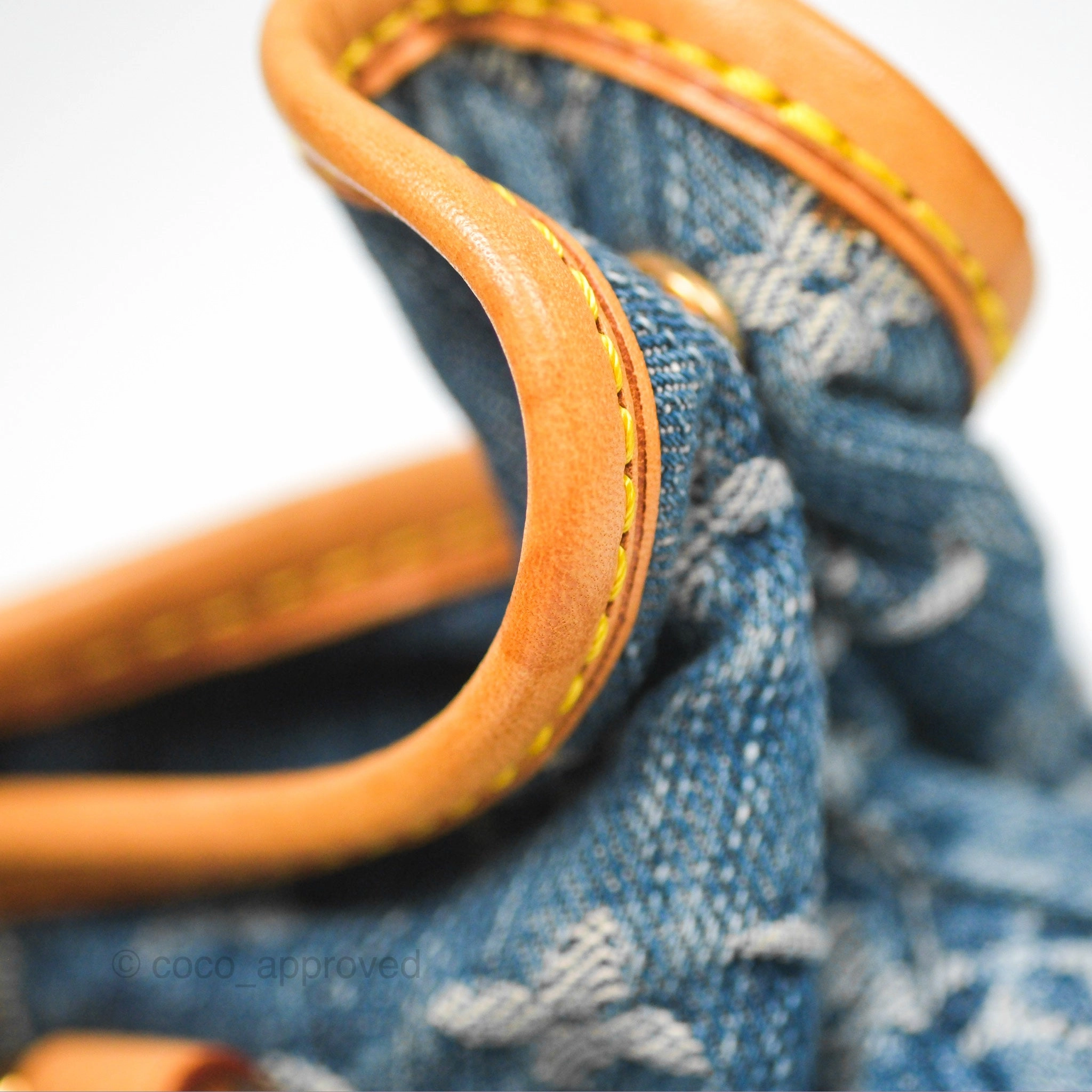 Louis Vuitton Vintage Pleaty Denim Monogram Gold Hardware