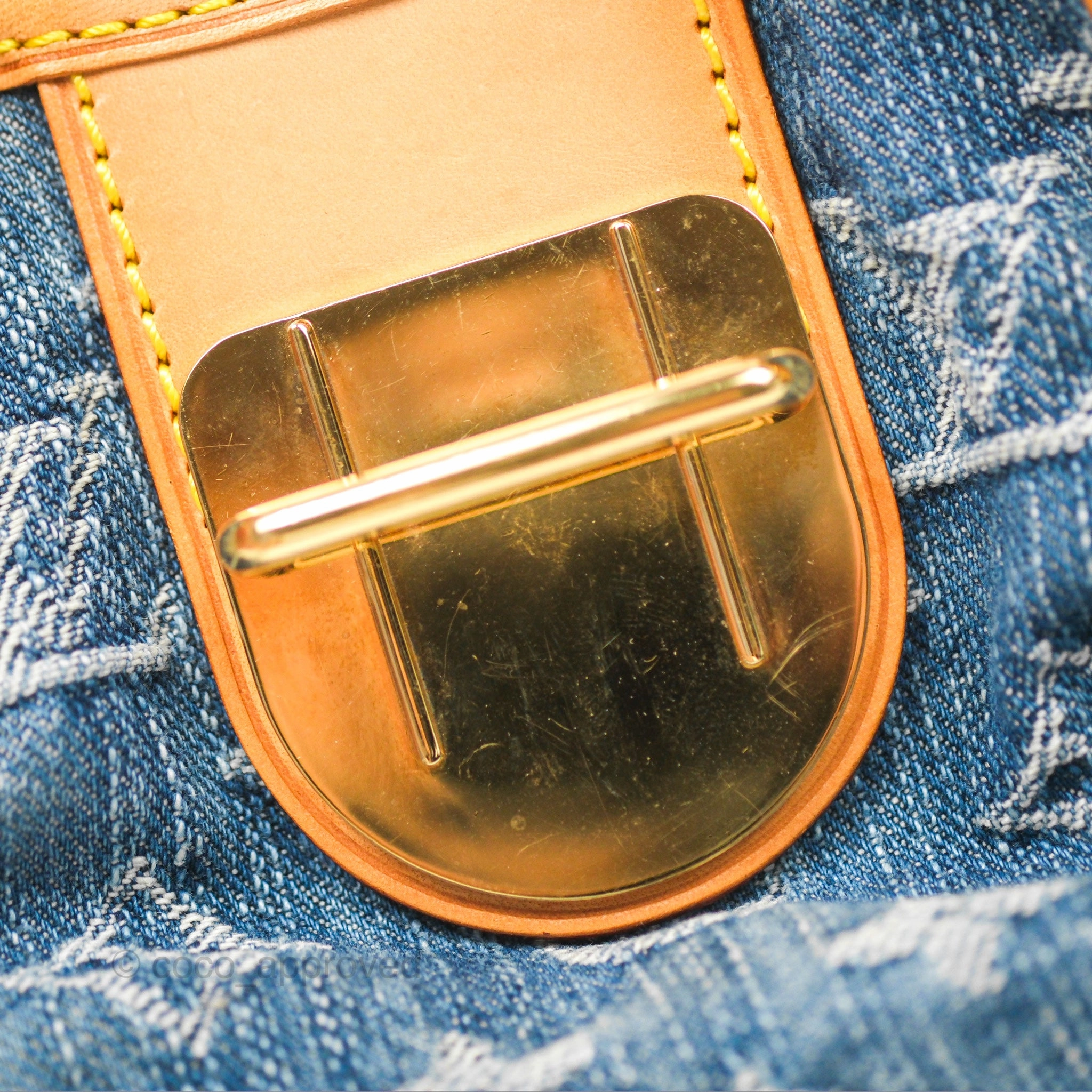 Louis Vuitton Vintage Pleaty Denim Monogram Gold Hardware