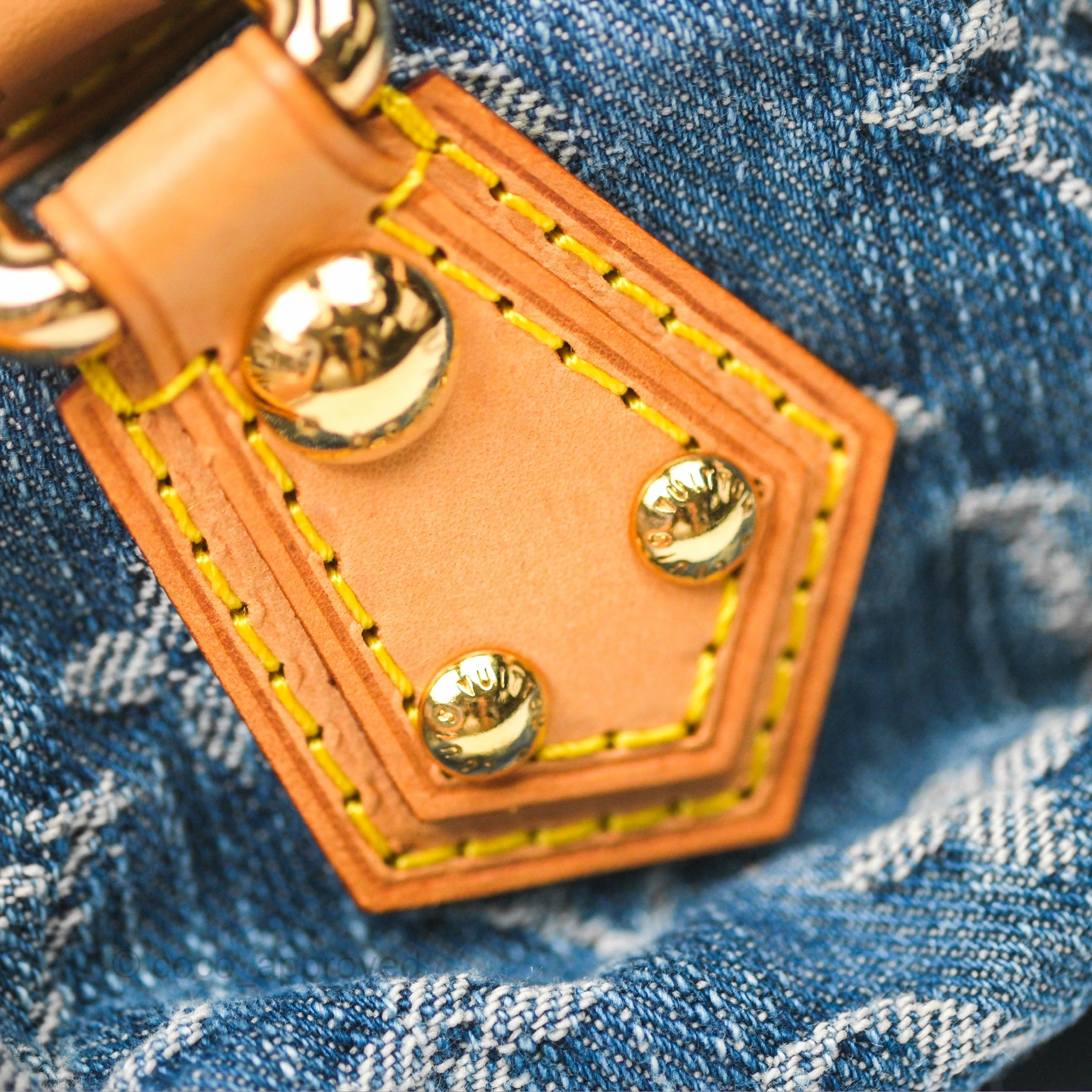 Louis Vuitton Vintage Pleaty Denim Monogram Gold Hardware