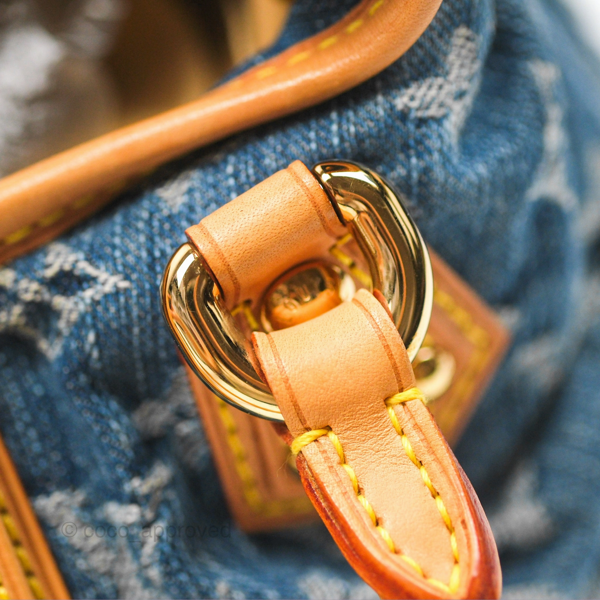 Louis Vuitton Vintage Pleaty Denim Monogram Gold Hardware