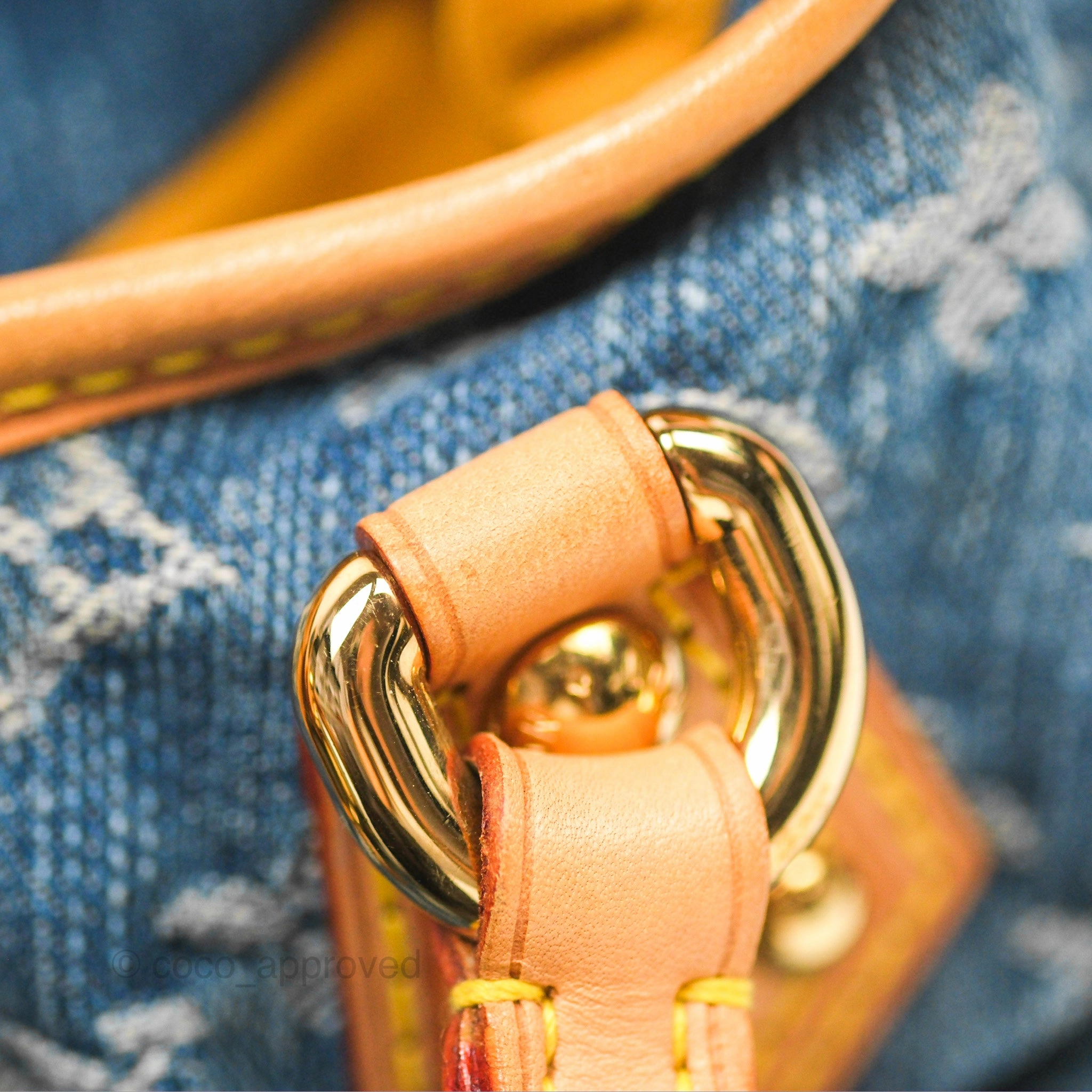 Louis Vuitton Vintage Pleaty Denim Monogram Gold Hardware
