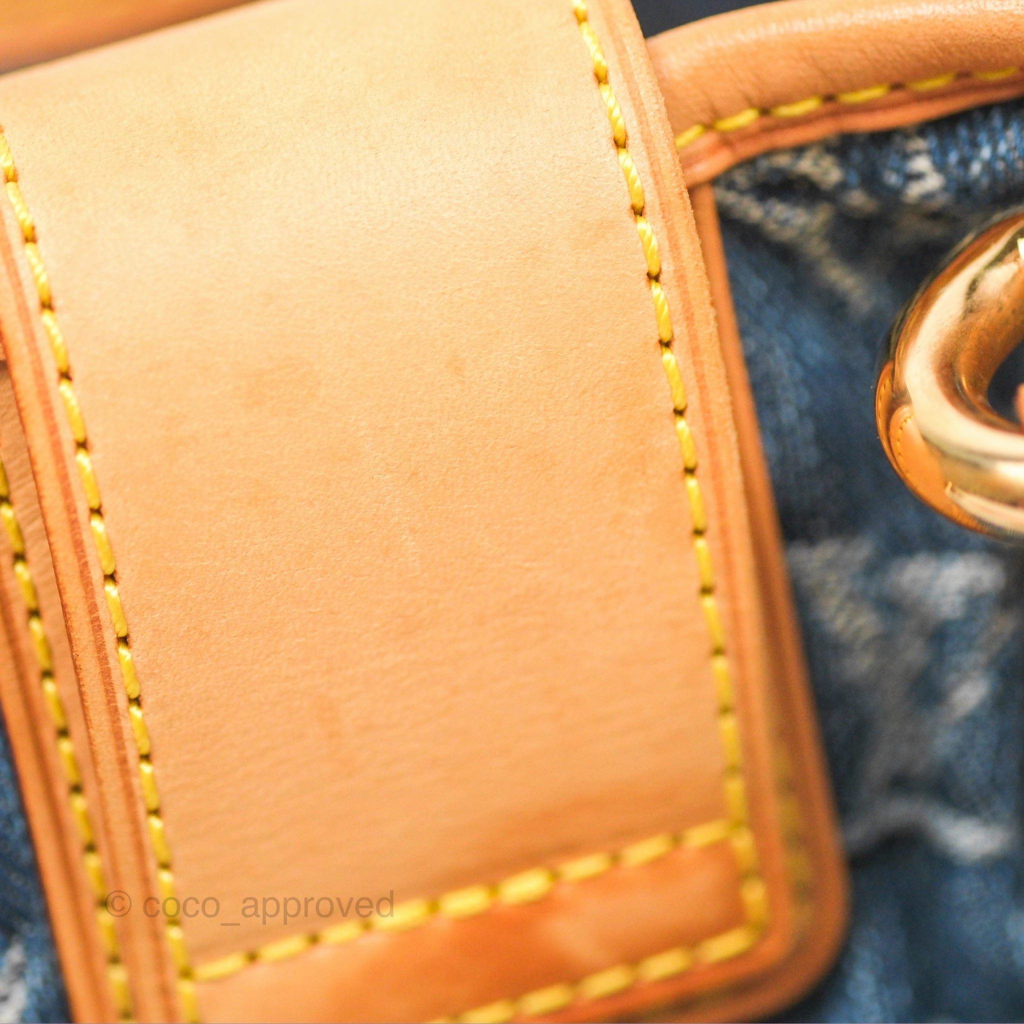 Louis Vuitton Vintage Pleaty Denim Monogram Gold Hardware