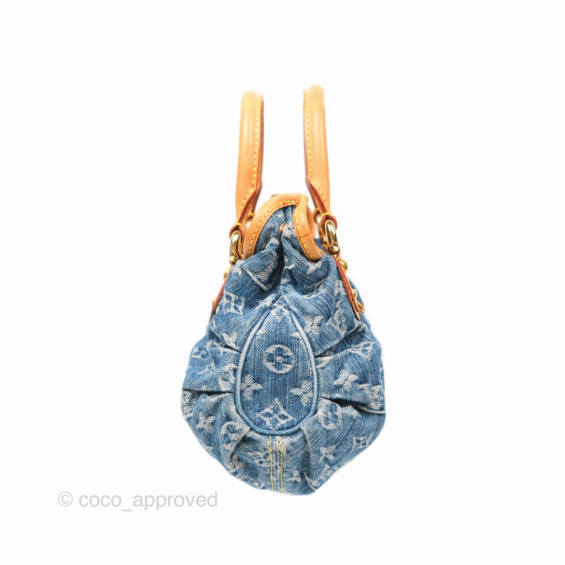 Louis Vuitton Vintage Pleaty Denim Monogram Gold Hardware
