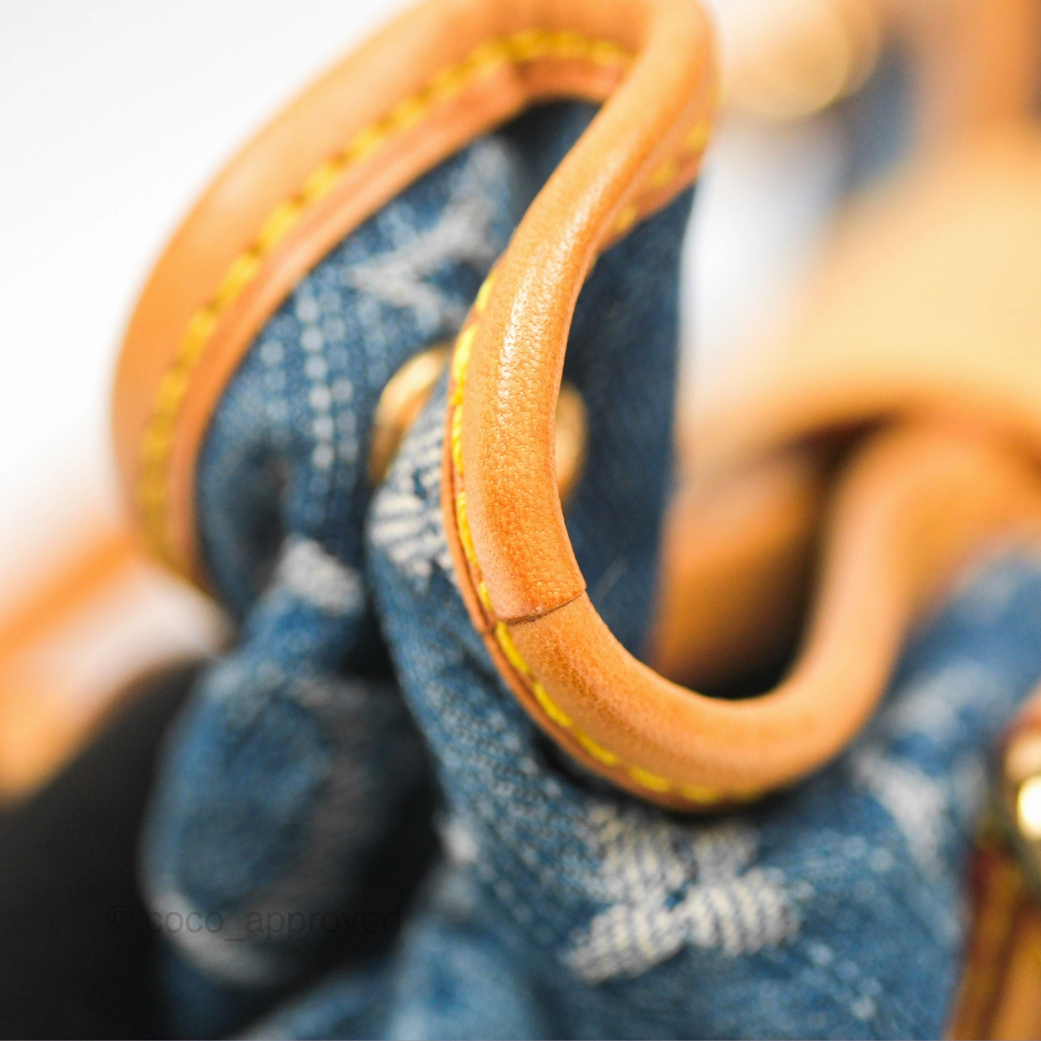 Louis Vuitton Vintage Pleaty Denim Monogram Gold Hardware