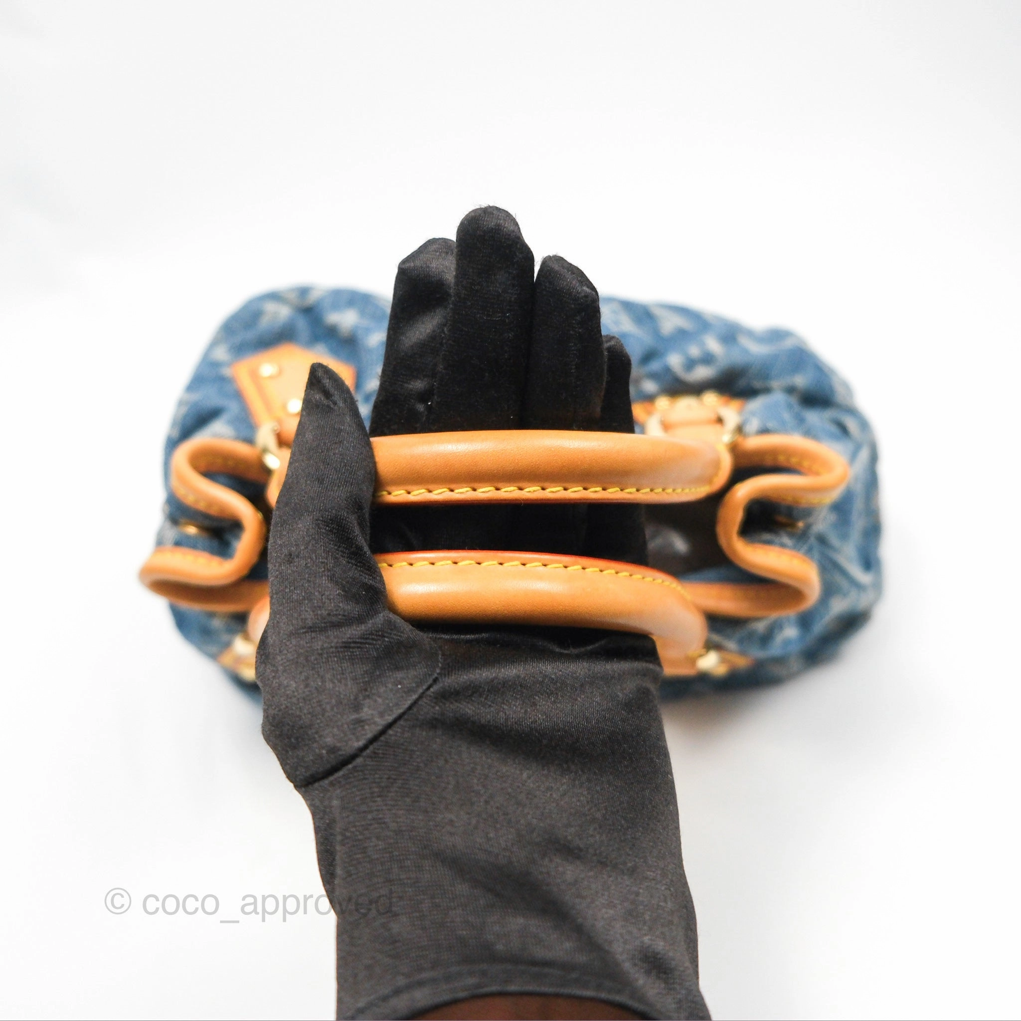 Louis Vuitton Vintage Pleaty Denim Monogram Gold Hardware