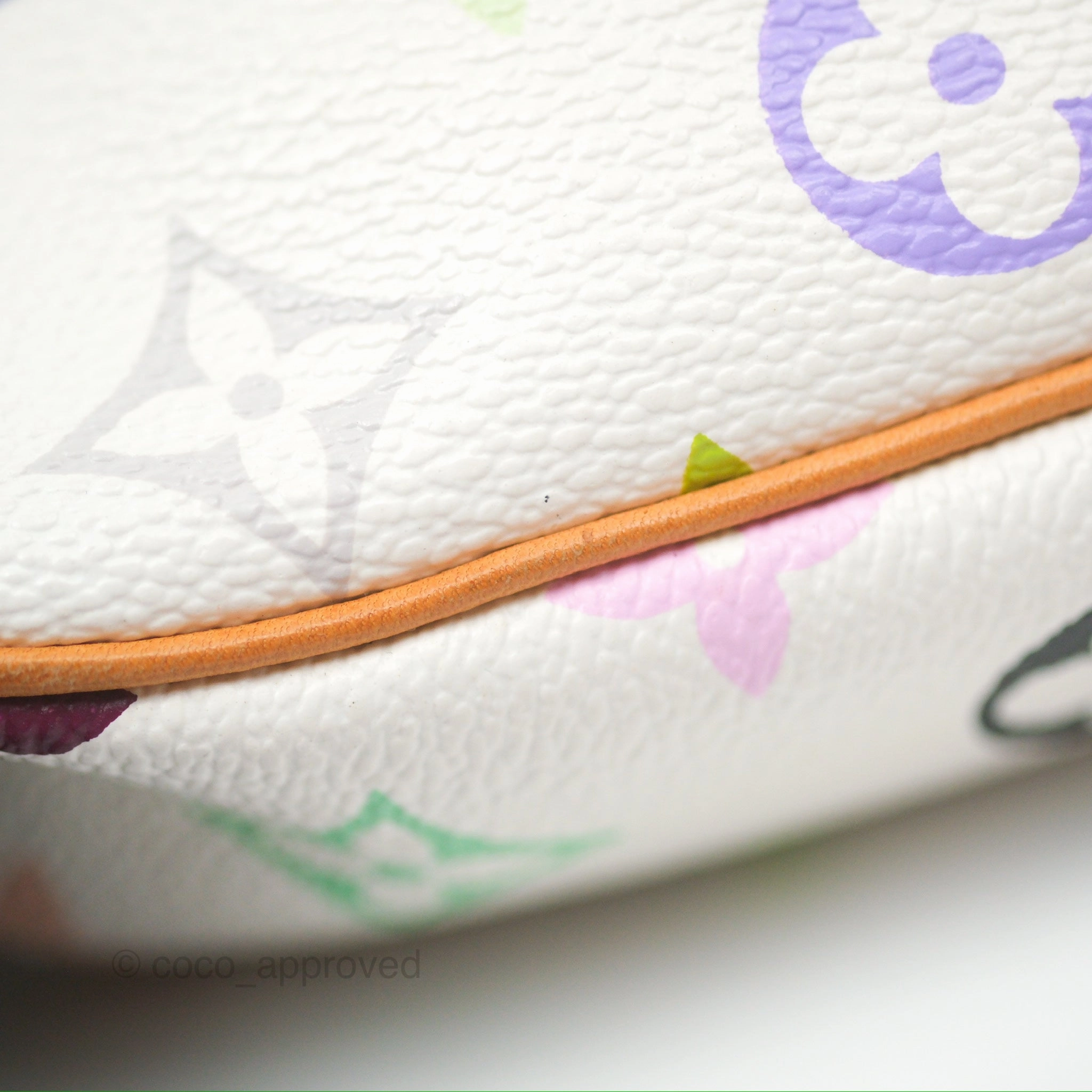 Louis Vuitton x Takashi Murakami Pochette White Rainbow Monogram