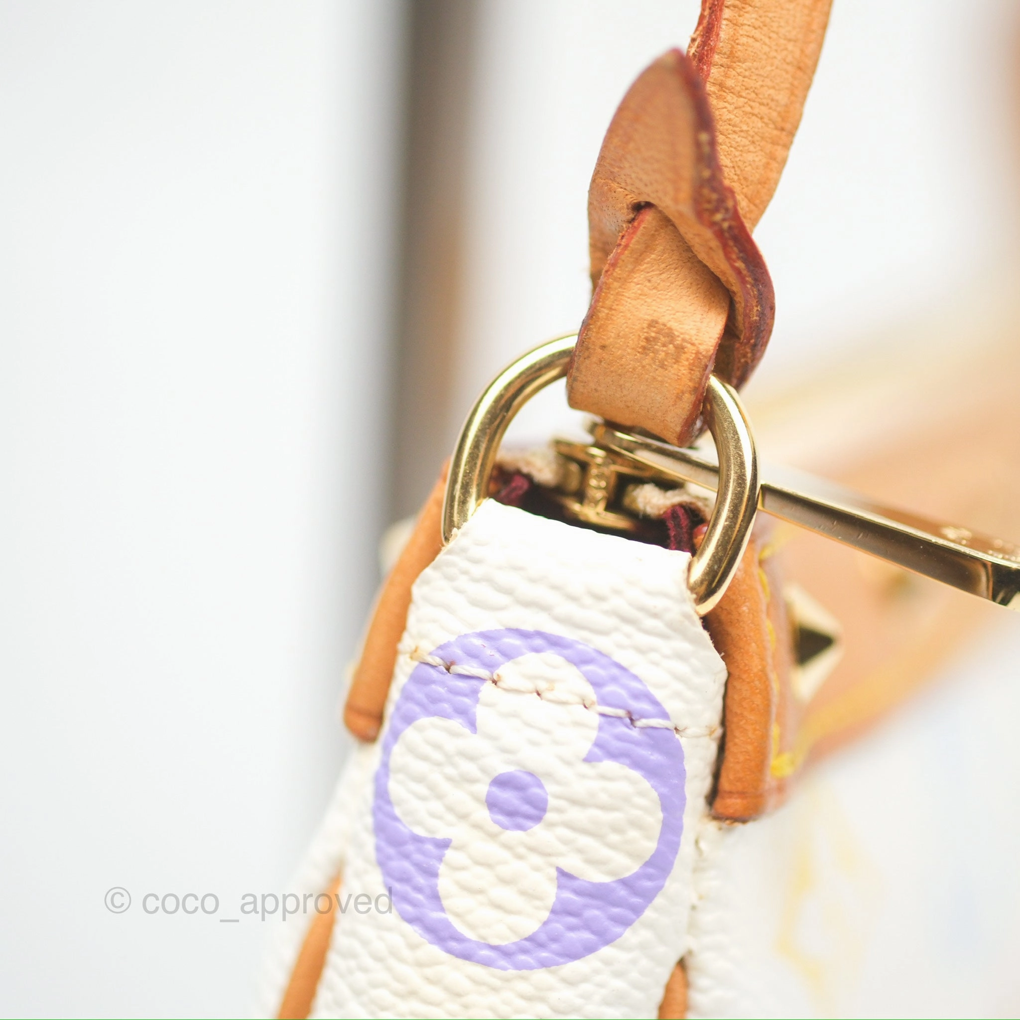 Louis Vuitton x Takashi Murakami Pochette White Rainbow Monogram