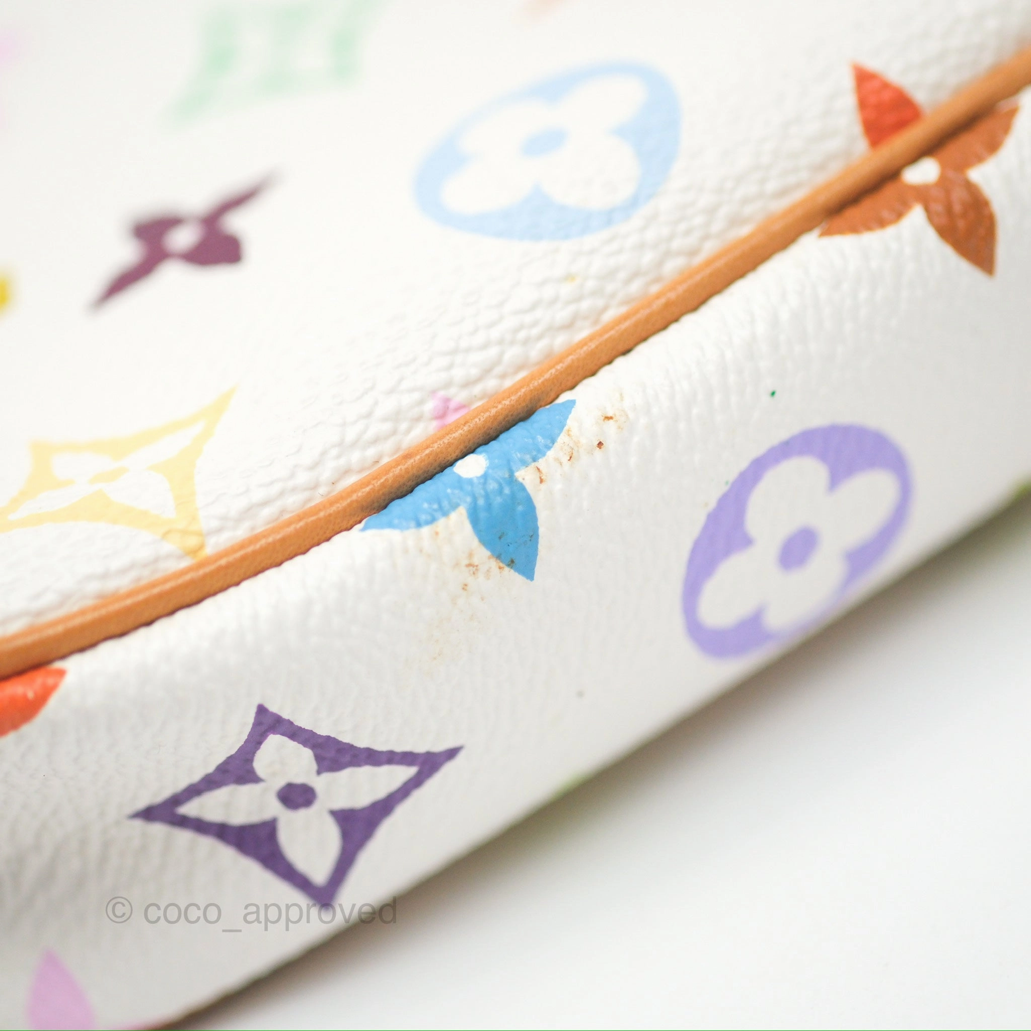 Louis Vuitton x Takashi Murakami Pochette White Rainbow Monogram