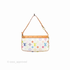 Louis Vuitton x Takashi Murakami Pochette White Rainbow Monogram