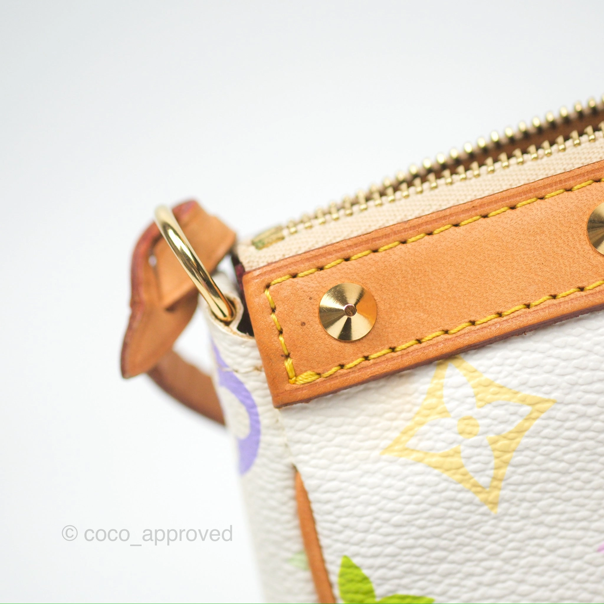Louis Vuitton x Takashi Murakami Pochette White Rainbow Monogram