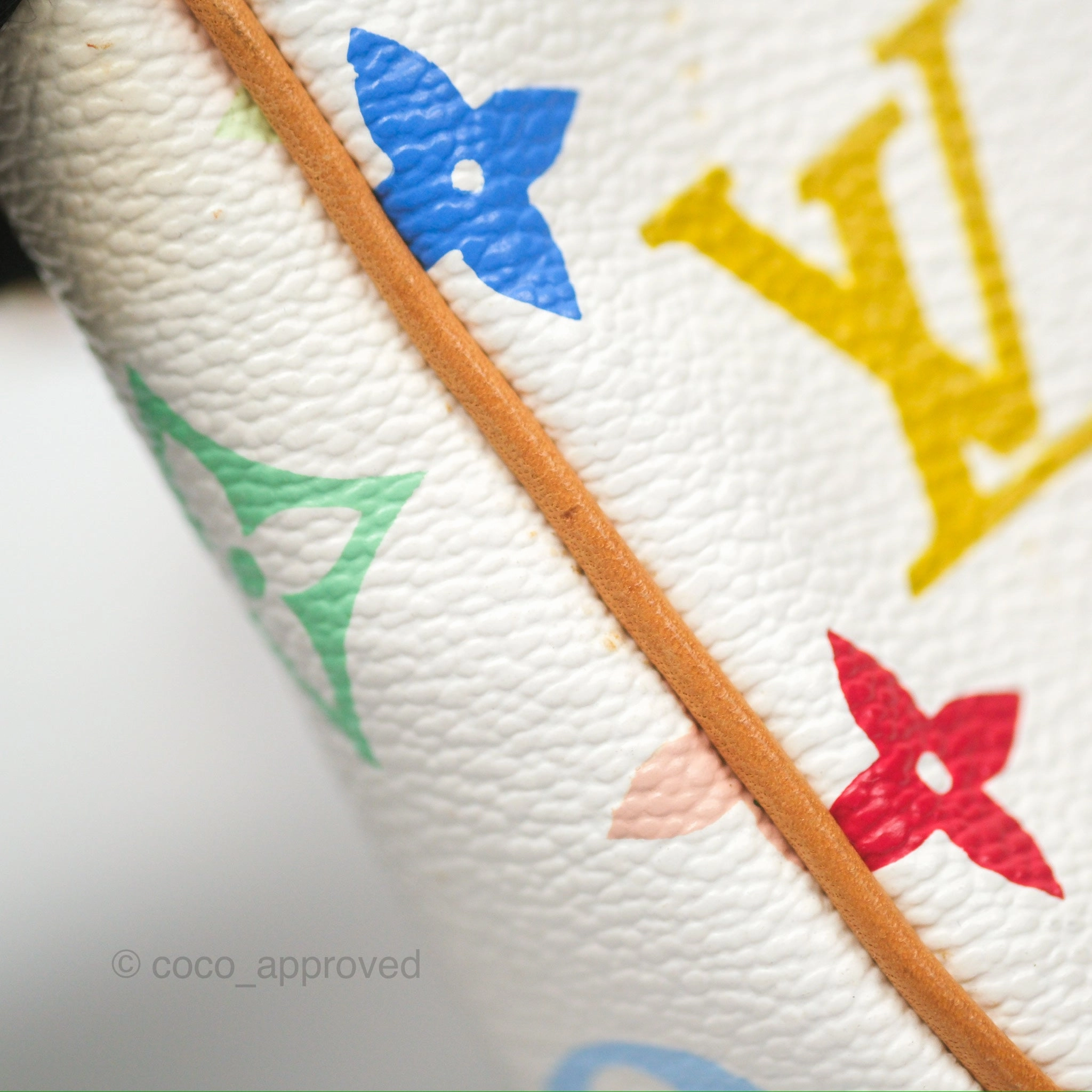 Louis Vuitton x Takashi Murakami Pochette White Rainbow Monogram