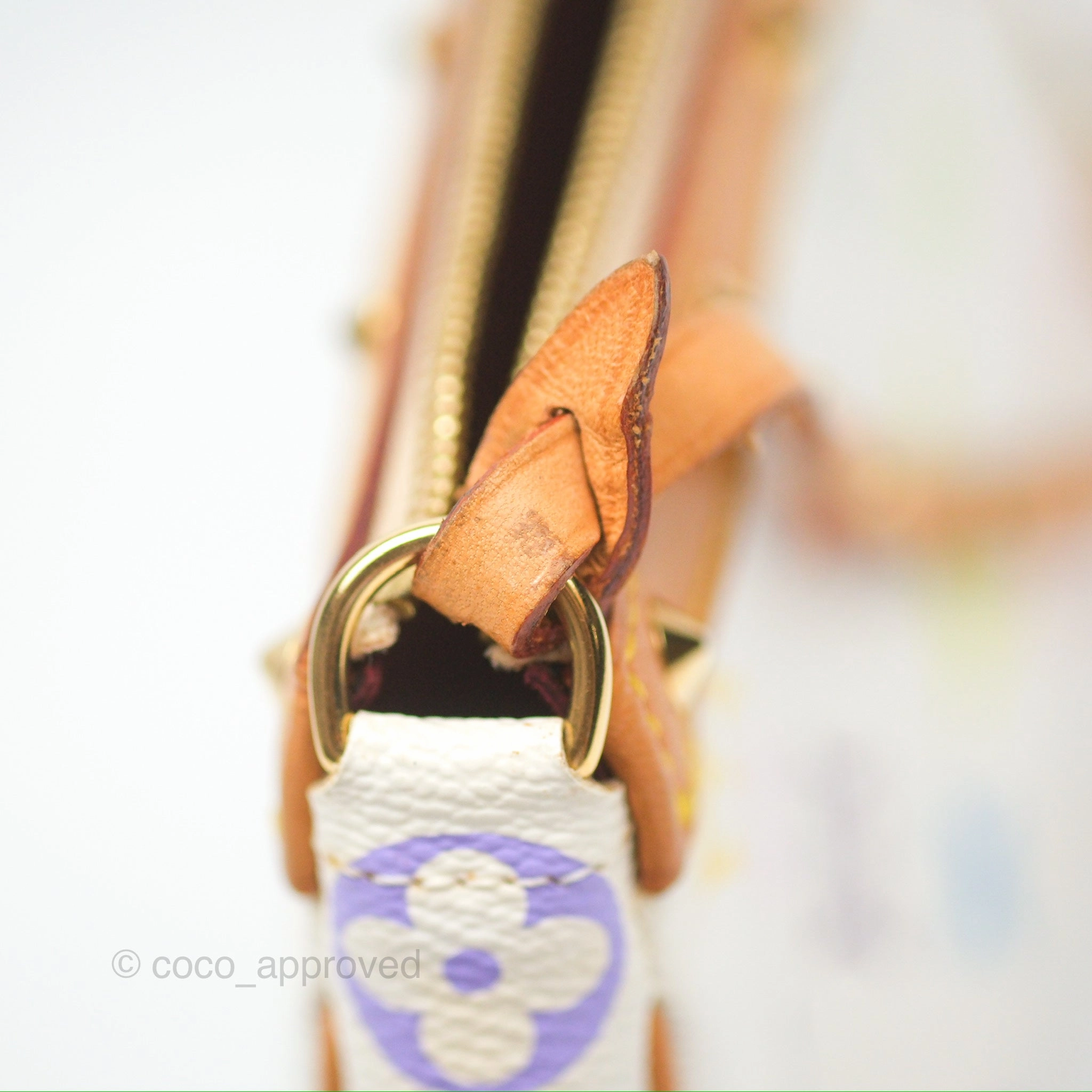 Louis Vuitton x Takashi Murakami Pochette White Rainbow Monogram