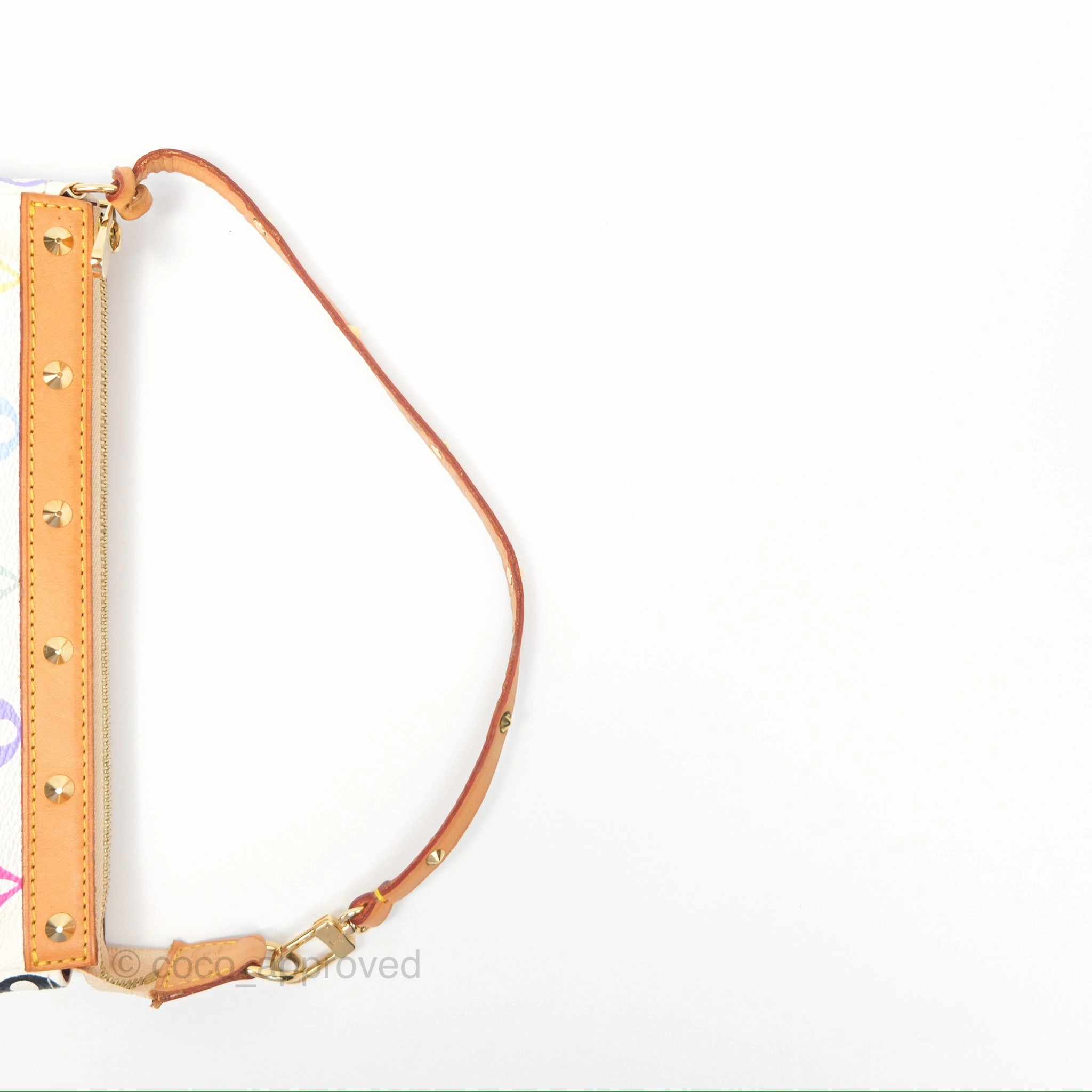 Louis Vuitton x Takashi Murakami Pochette White Rainbow Monogram