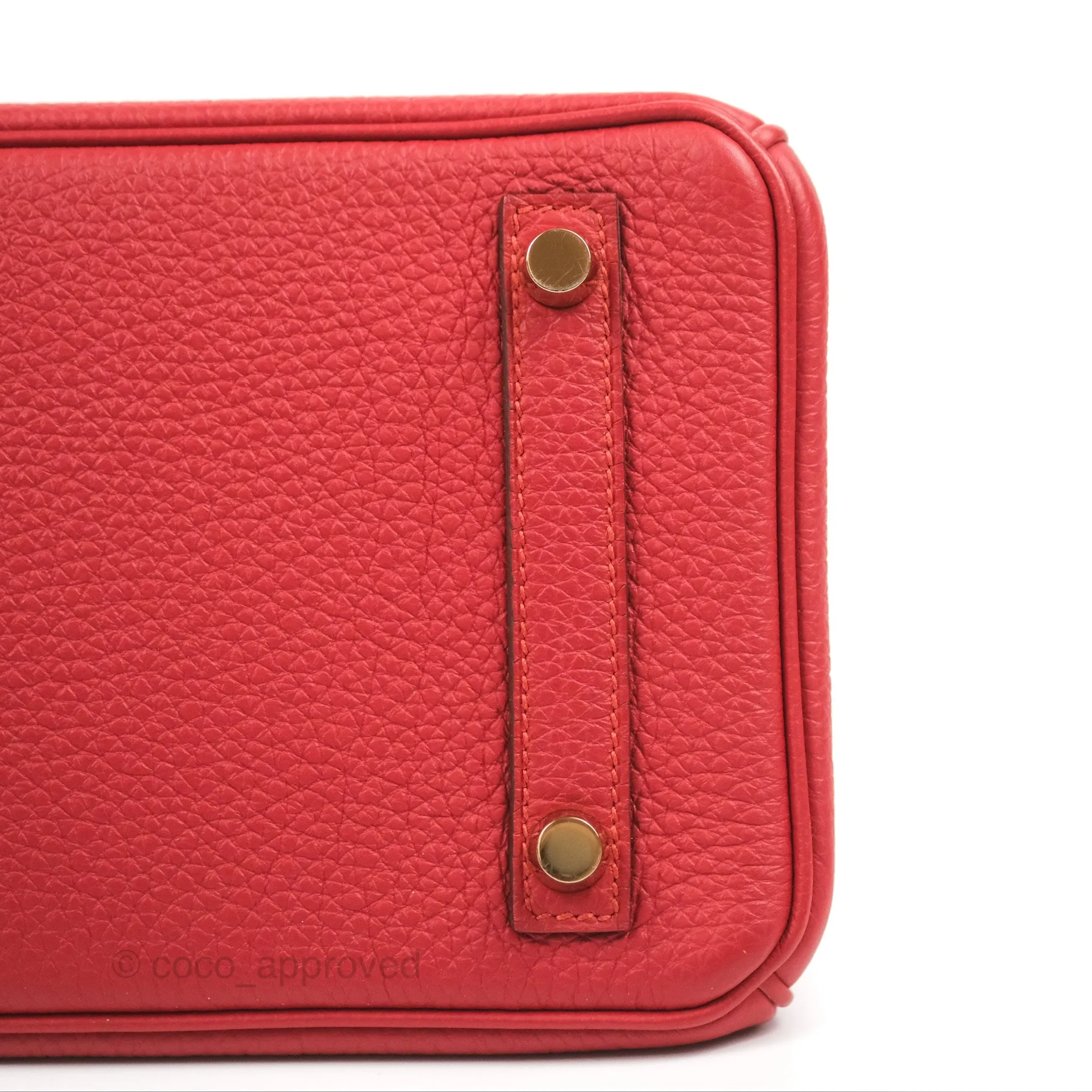 <DM/Email to purchase> Hermes Birkin 25 Togo Rouge Vermillon Gold Hardware