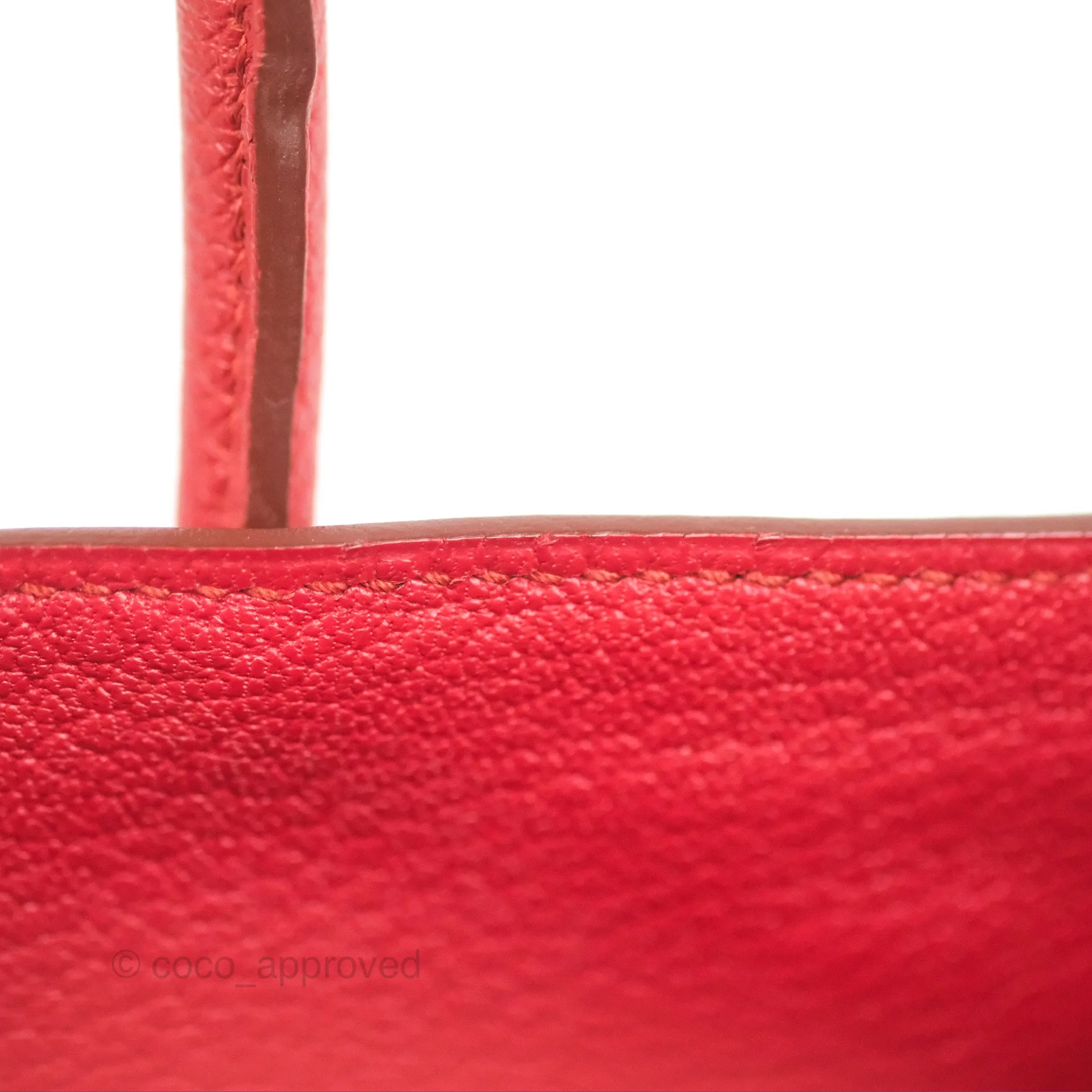 <DM/Email to purchase> Hermes Birkin 25 Togo Rouge Vermillon Gold Hardware