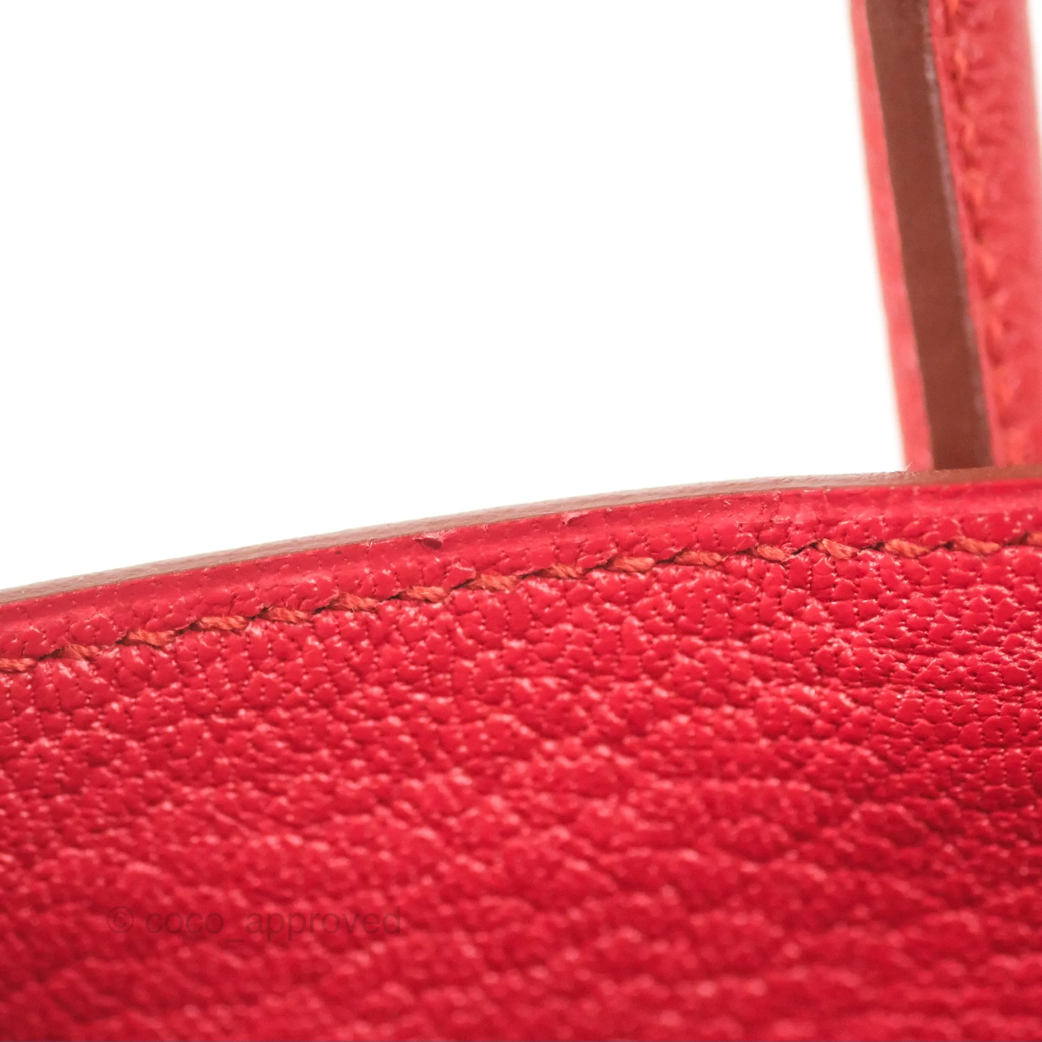 <DM/Email to purchase> Hermes Birkin 25 Togo Rouge Vermillon Gold Hardware