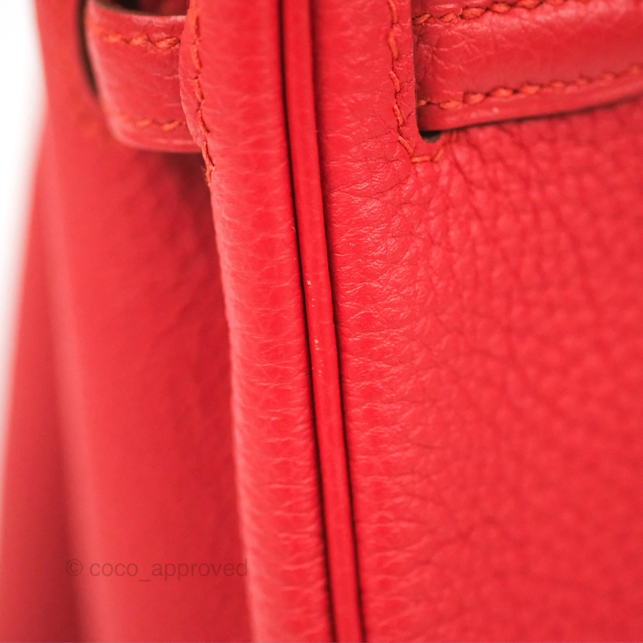 <DM/Email to purchase> Hermes Birkin 25 Togo Rouge Vermillon Gold Hardware