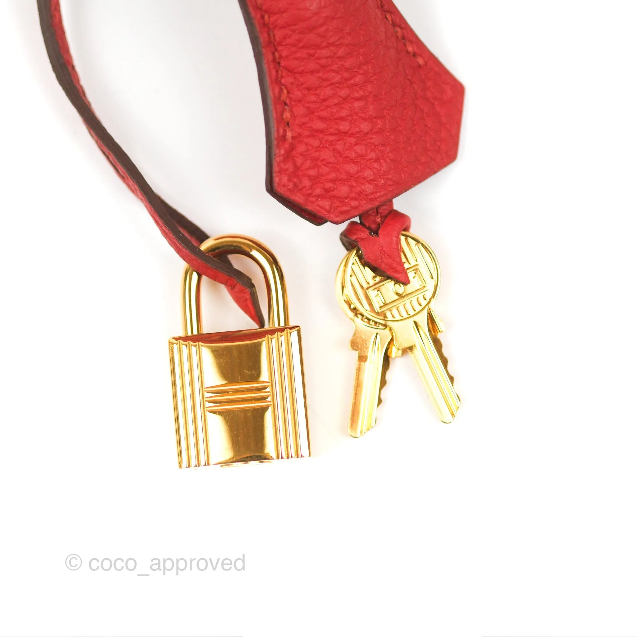 <DM/Email to purchase> Hermes Birkin 25 Togo Rouge Vermillon Gold Hardware