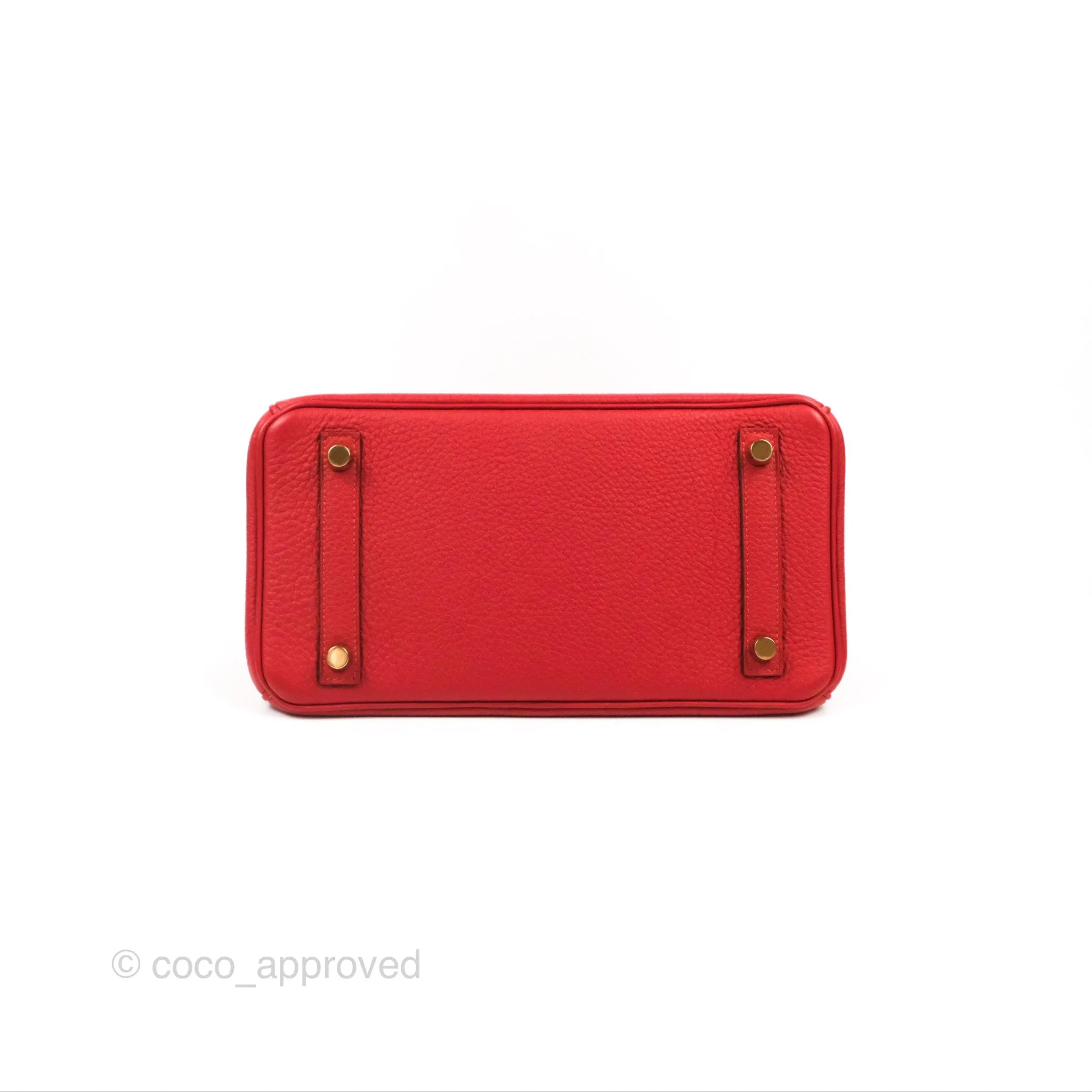 <DM/Email to purchase> Hermes Birkin 25 Togo Rouge Vermillon Gold Hardware