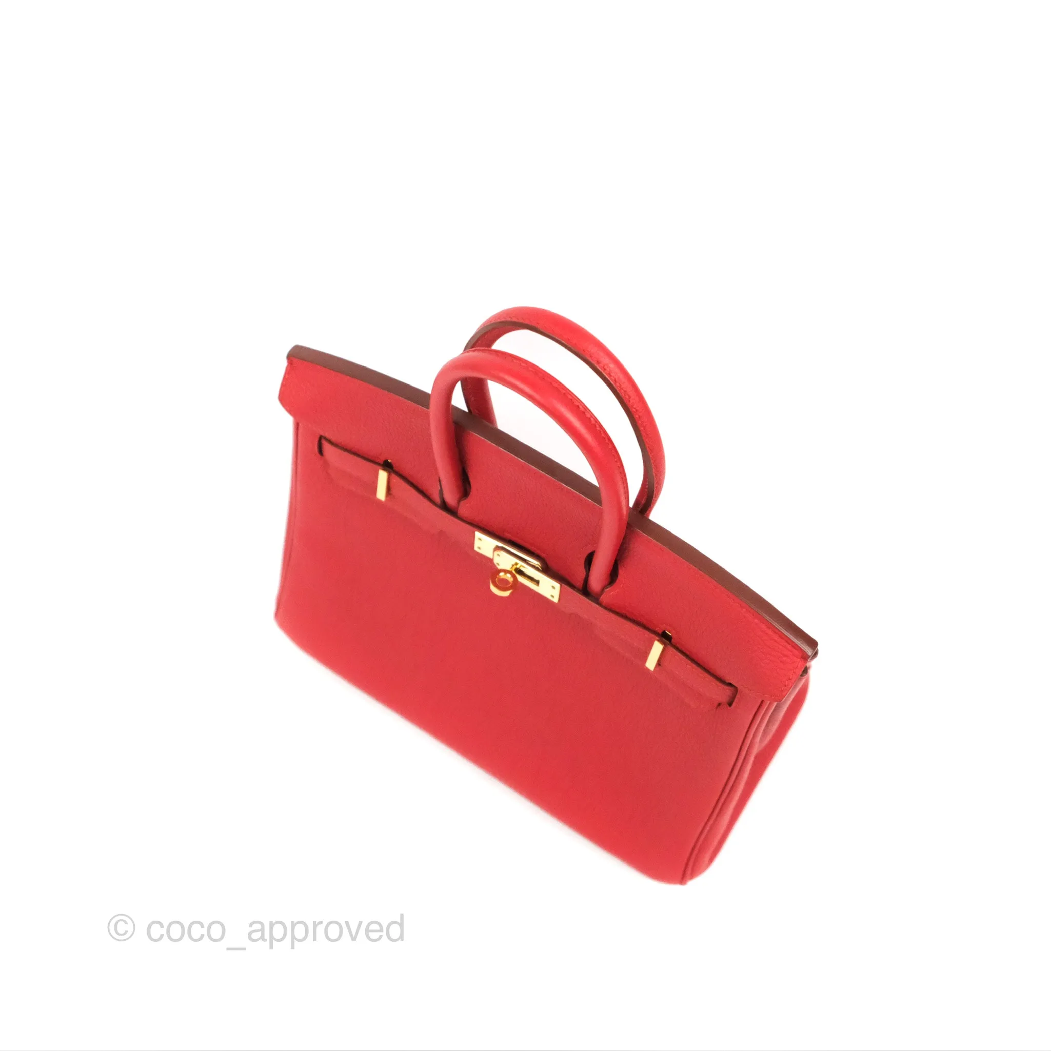 <DM/Email to purchase> Hermes Birkin 25 Togo Rouge Vermillon Gold Hardware