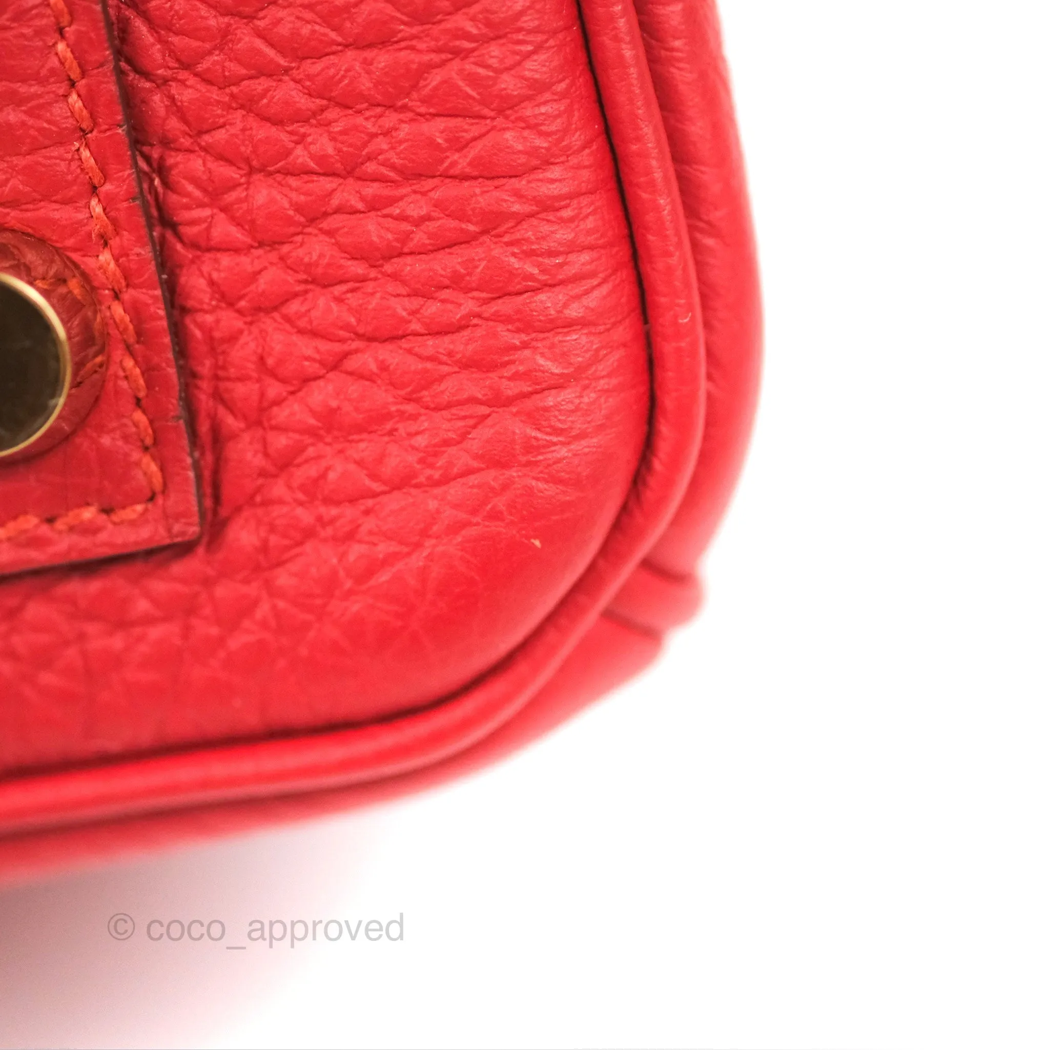 <DM/Email to purchase> Hermes Birkin 25 Togo Rouge Vermillon Gold Hardware