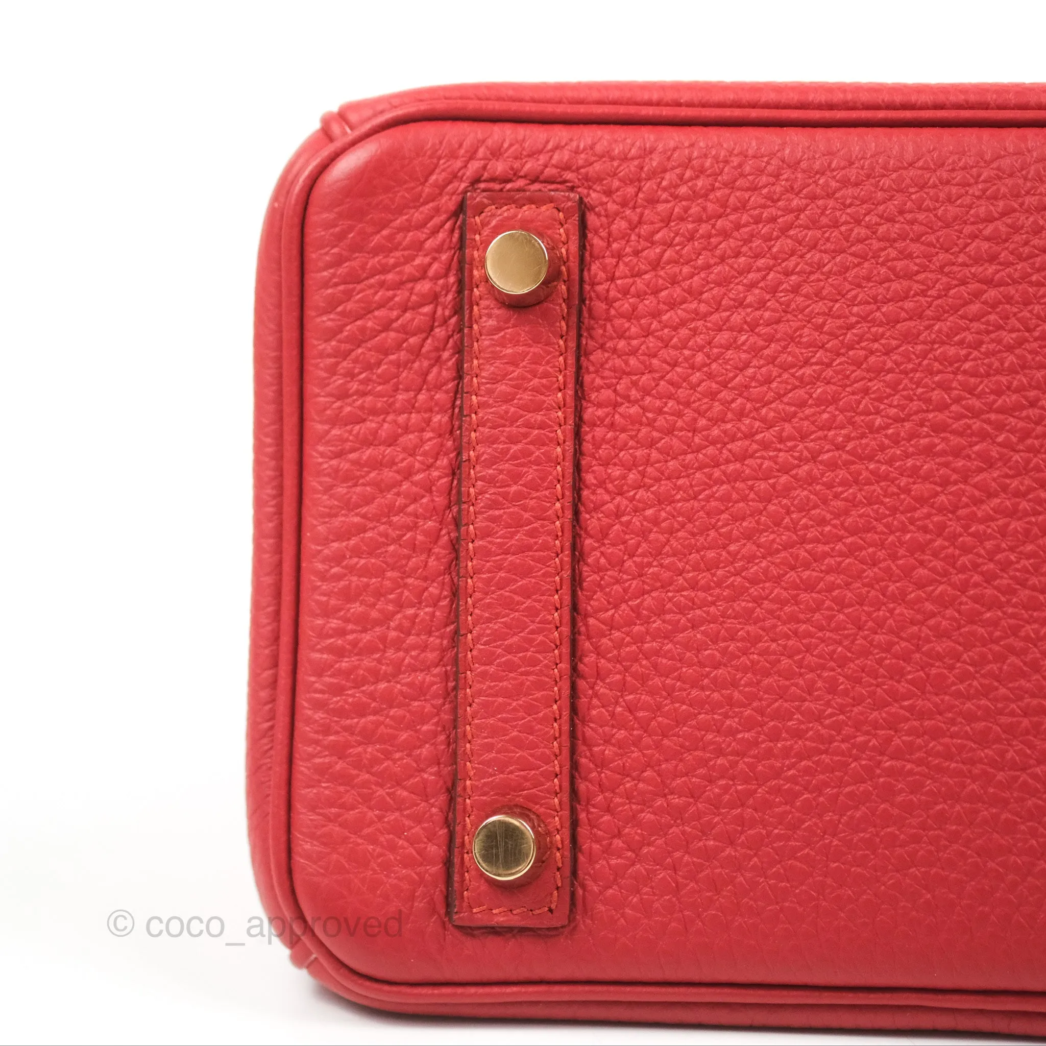 <DM/Email to purchase> Hermes Birkin 25 Togo Rouge Vermillon Gold Hardware
