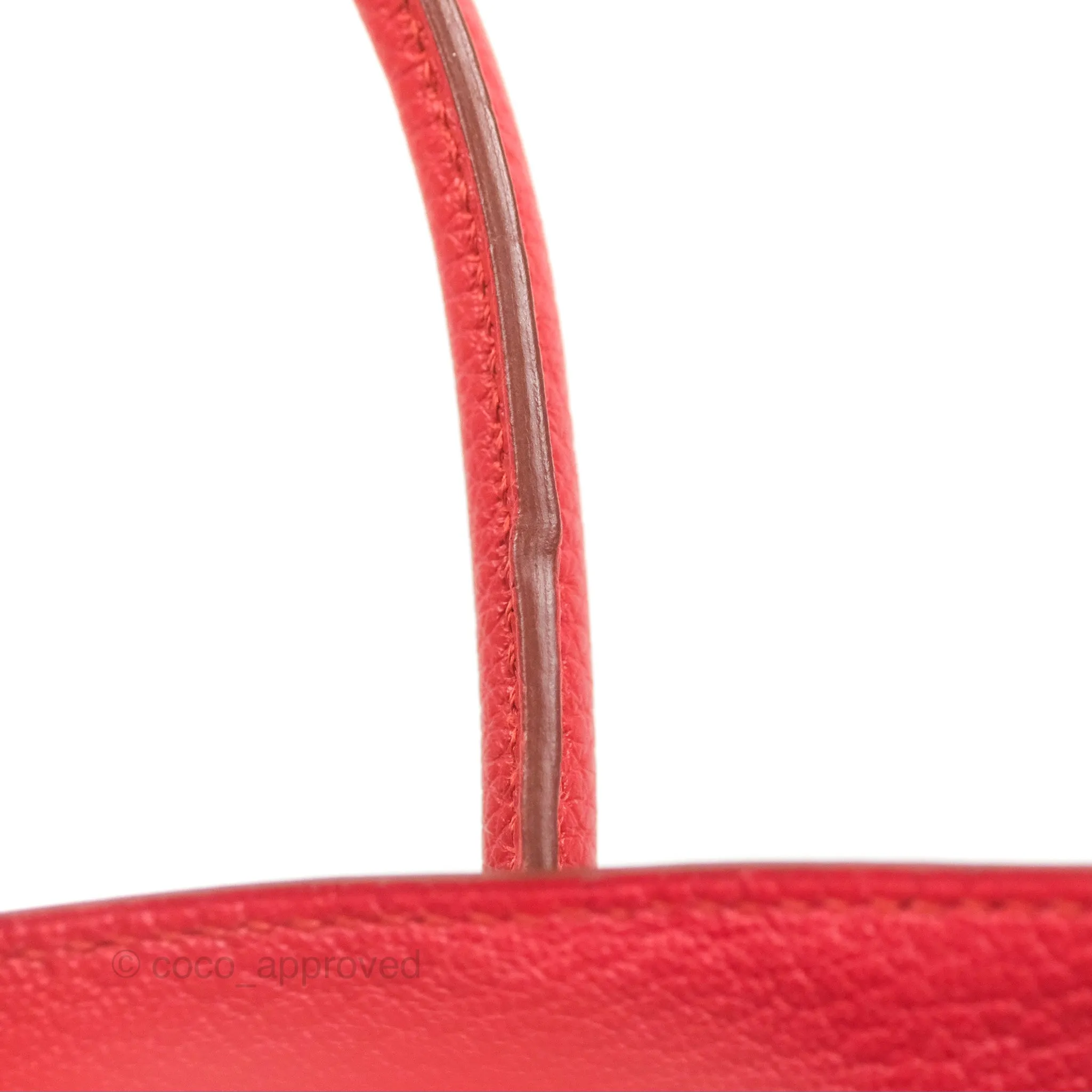 <DM/Email to purchase> Hermes Birkin 25 Togo Rouge Vermillon Gold Hardware