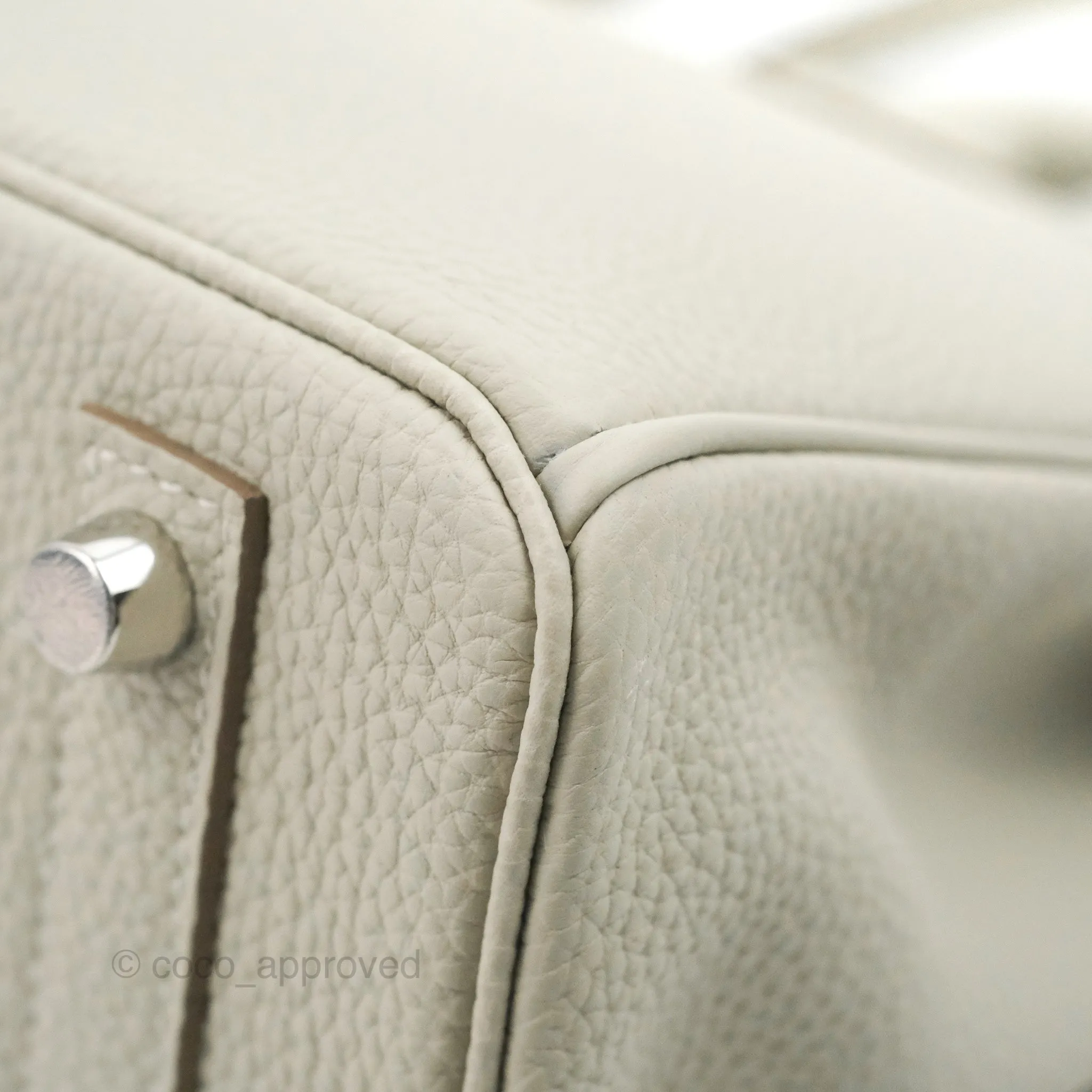 <DM/Email to purchase> Hermes Birkin 25 Verso Perle/Nata Togo Palladium Hardware