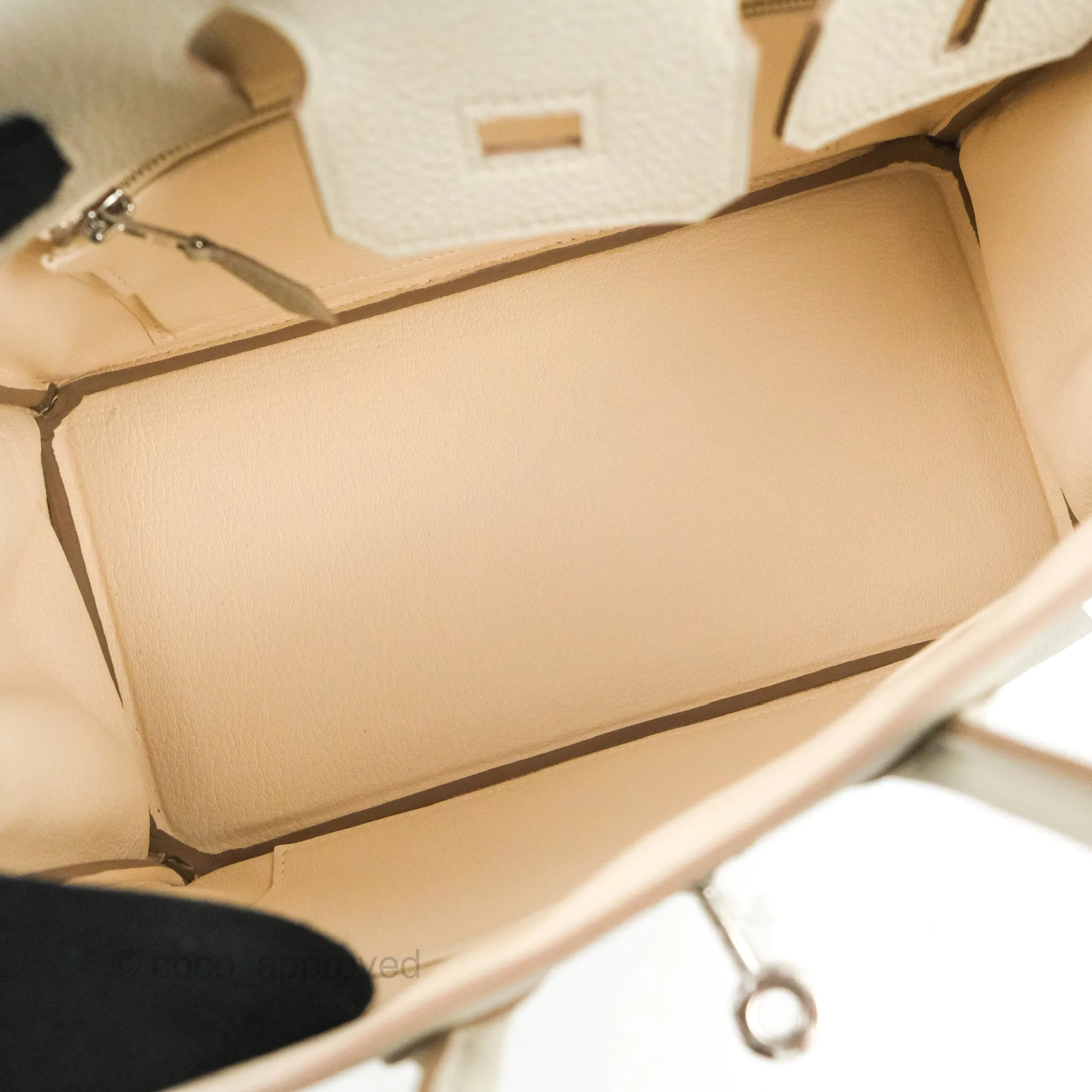 <DM/Email to purchase> Hermes Birkin 25 Verso Perle/Nata Togo Palladium Hardware