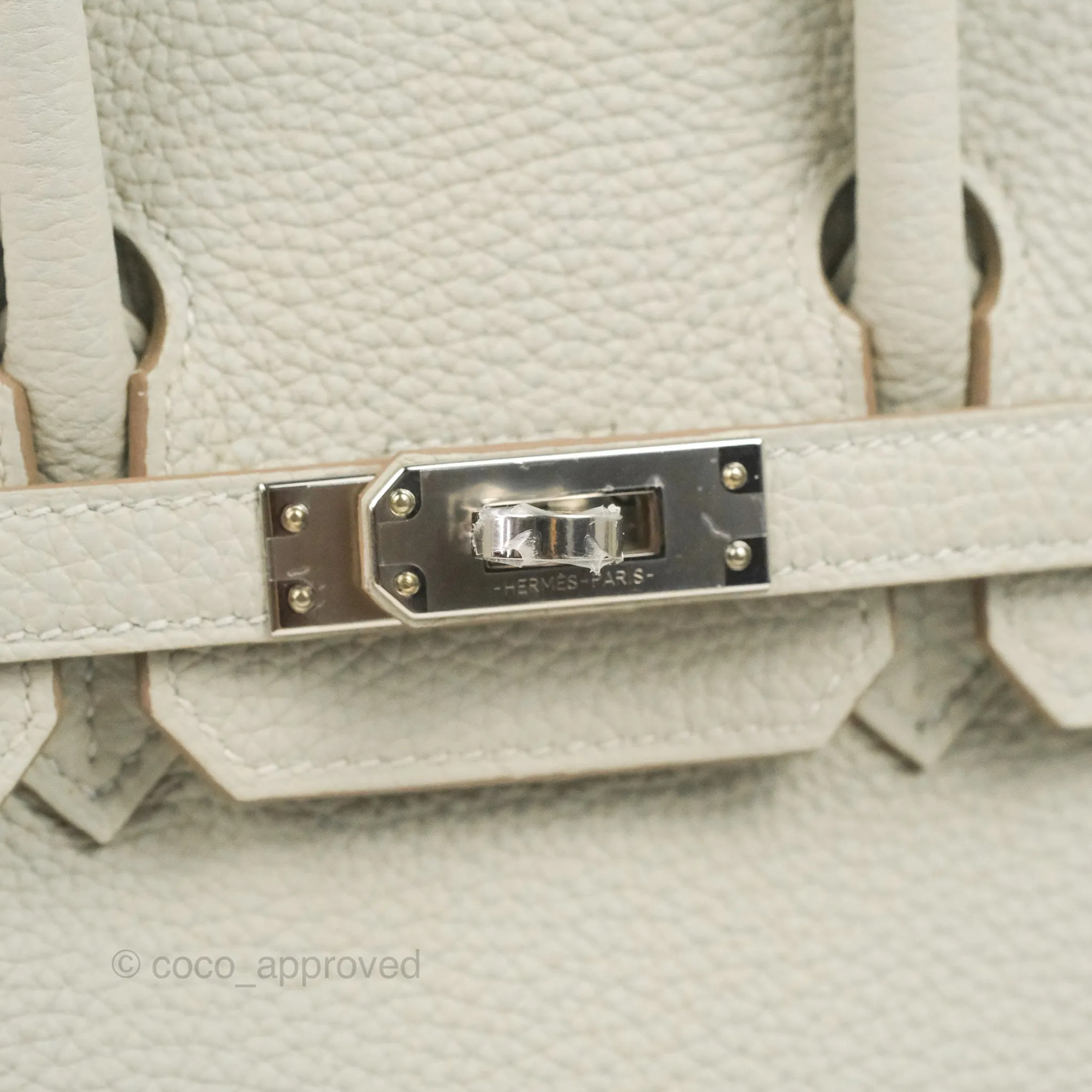 <DM/Email to purchase> Hermes Birkin 25 Verso Perle/Nata Togo Palladium Hardware