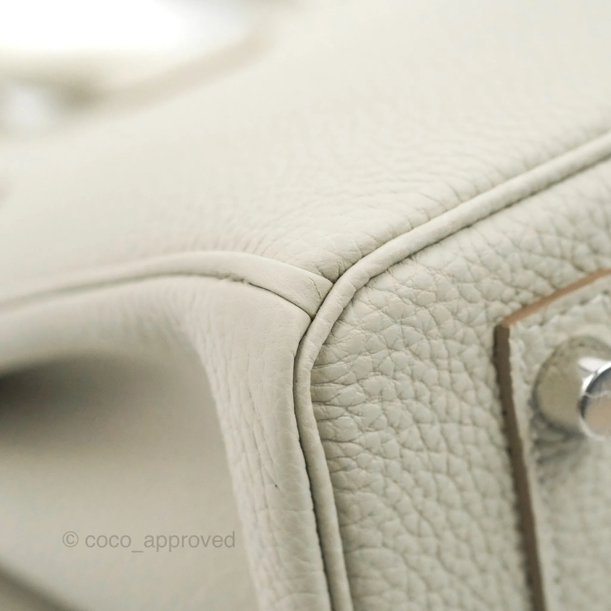<DM/Email to purchase> Hermes Birkin 25 Verso Perle/Nata Togo Palladium Hardware