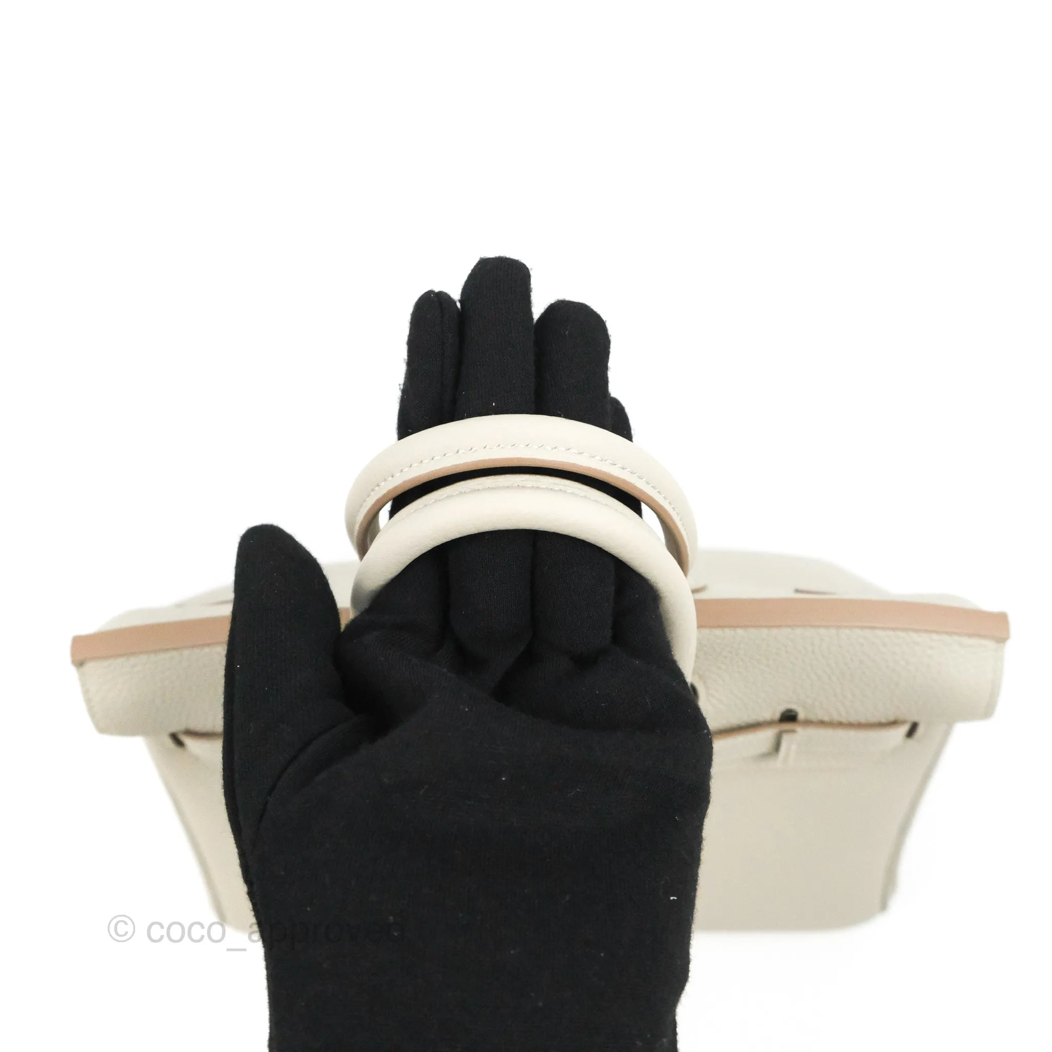 <DM/Email to purchase> Hermes Birkin 25 Verso Perle/Nata Togo Palladium Hardware