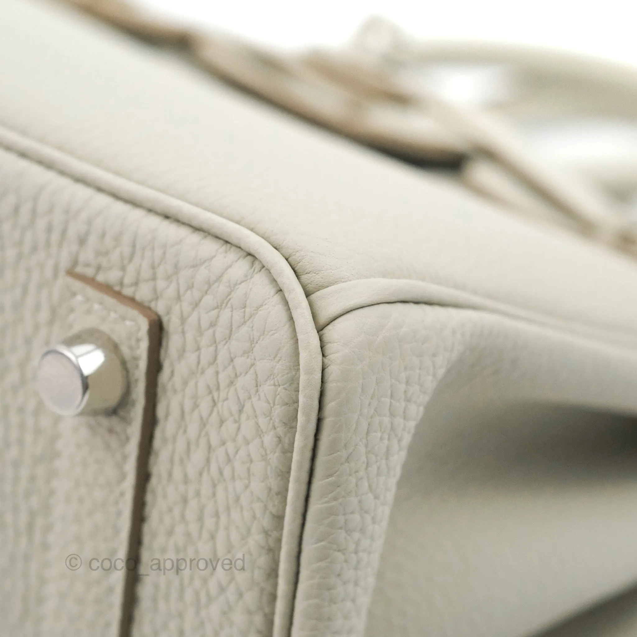 <DM/Email to purchase> Hermes Birkin 25 Verso Perle/Nata Togo Palladium Hardware