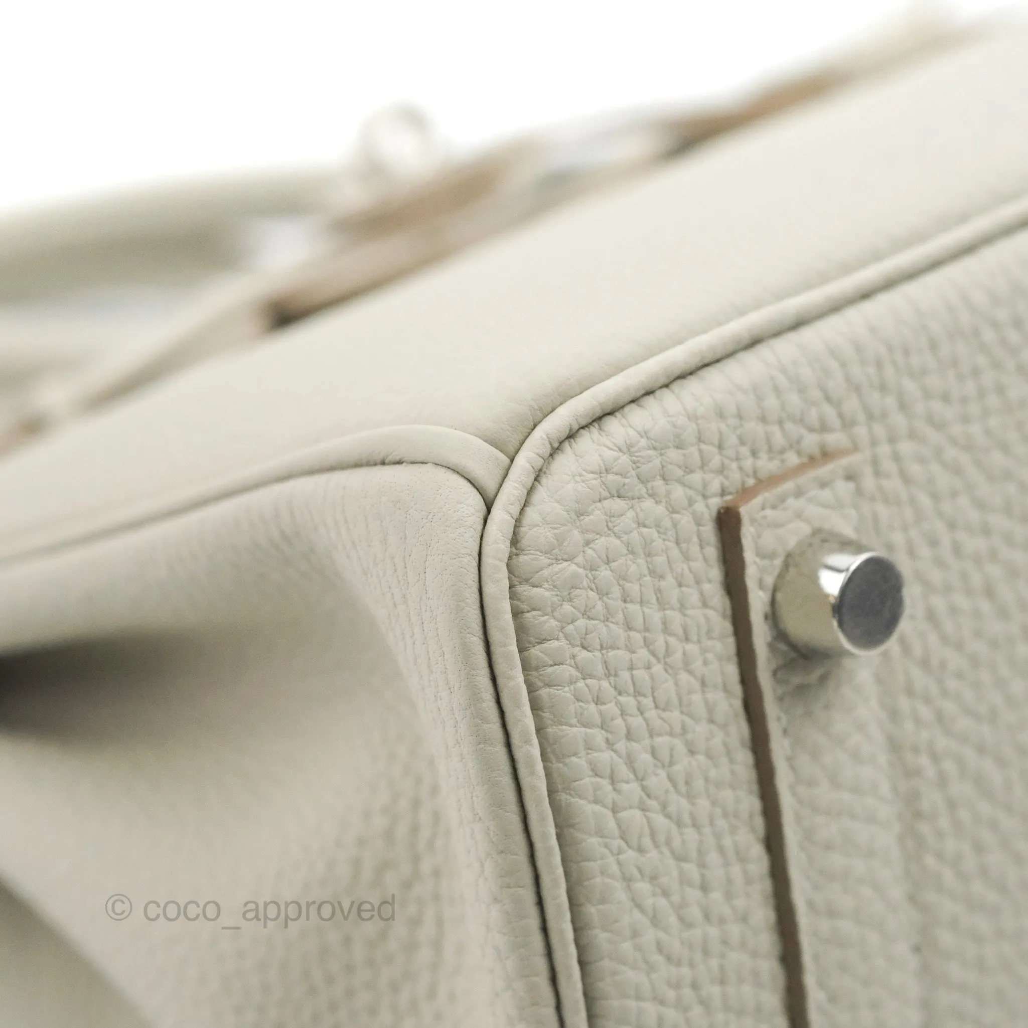 <DM/Email to purchase> Hermes Birkin 25 Verso Perle/Nata Togo Palladium Hardware