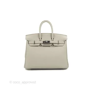 <DM/Email to purchase> Hermes Birkin 25 Verso Perle/Nata Togo Palladium Hardware