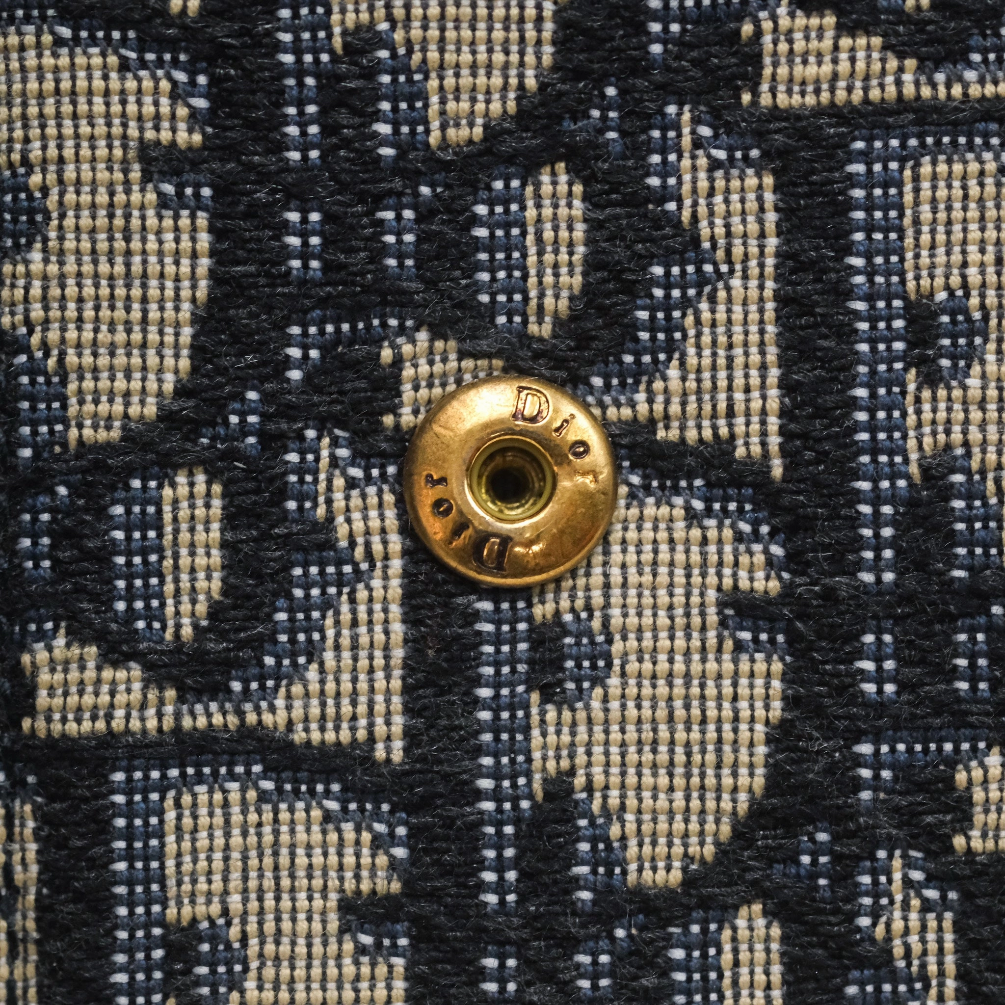 Small Saddle Pouch Wallet with Chain Blue Dior Oblique Jacquard