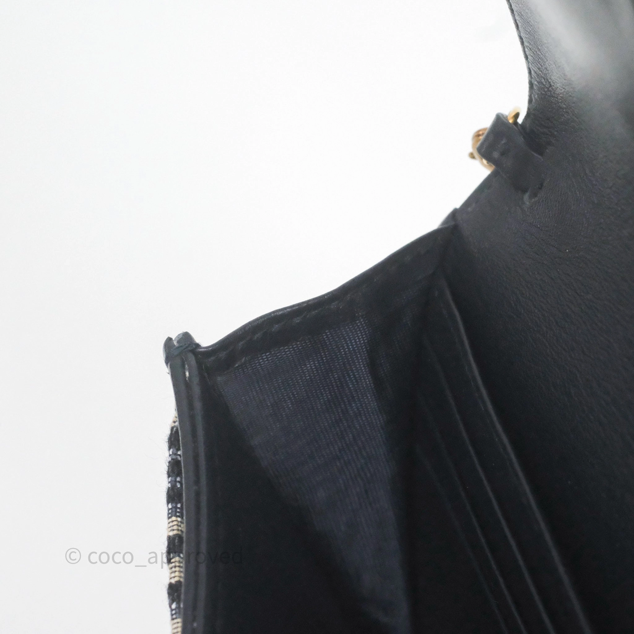 Small Saddle Pouch Wallet with Chain Blue Dior Oblique Jacquard