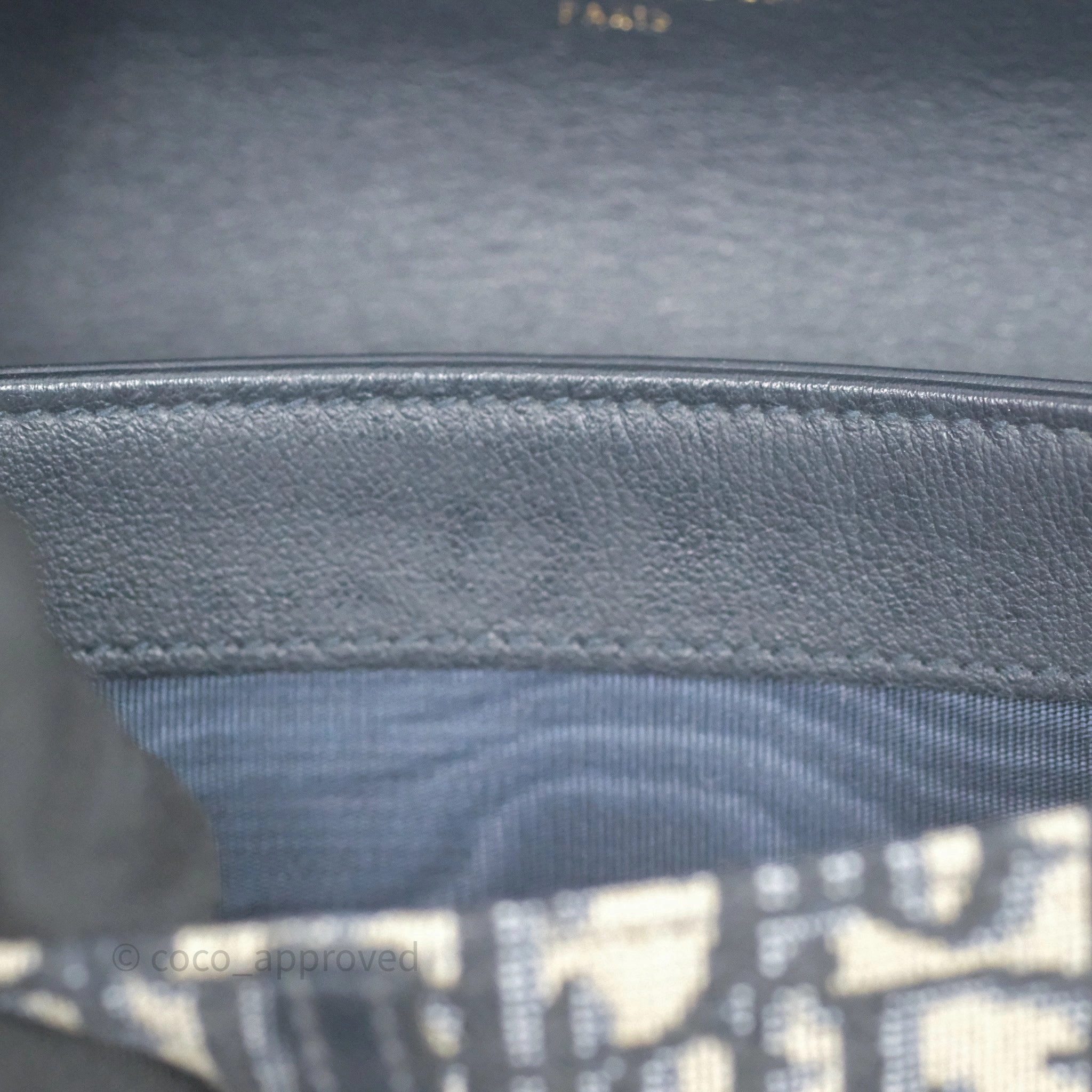 Small Saddle Pouch Wallet with Chain Blue Dior Oblique Jacquard