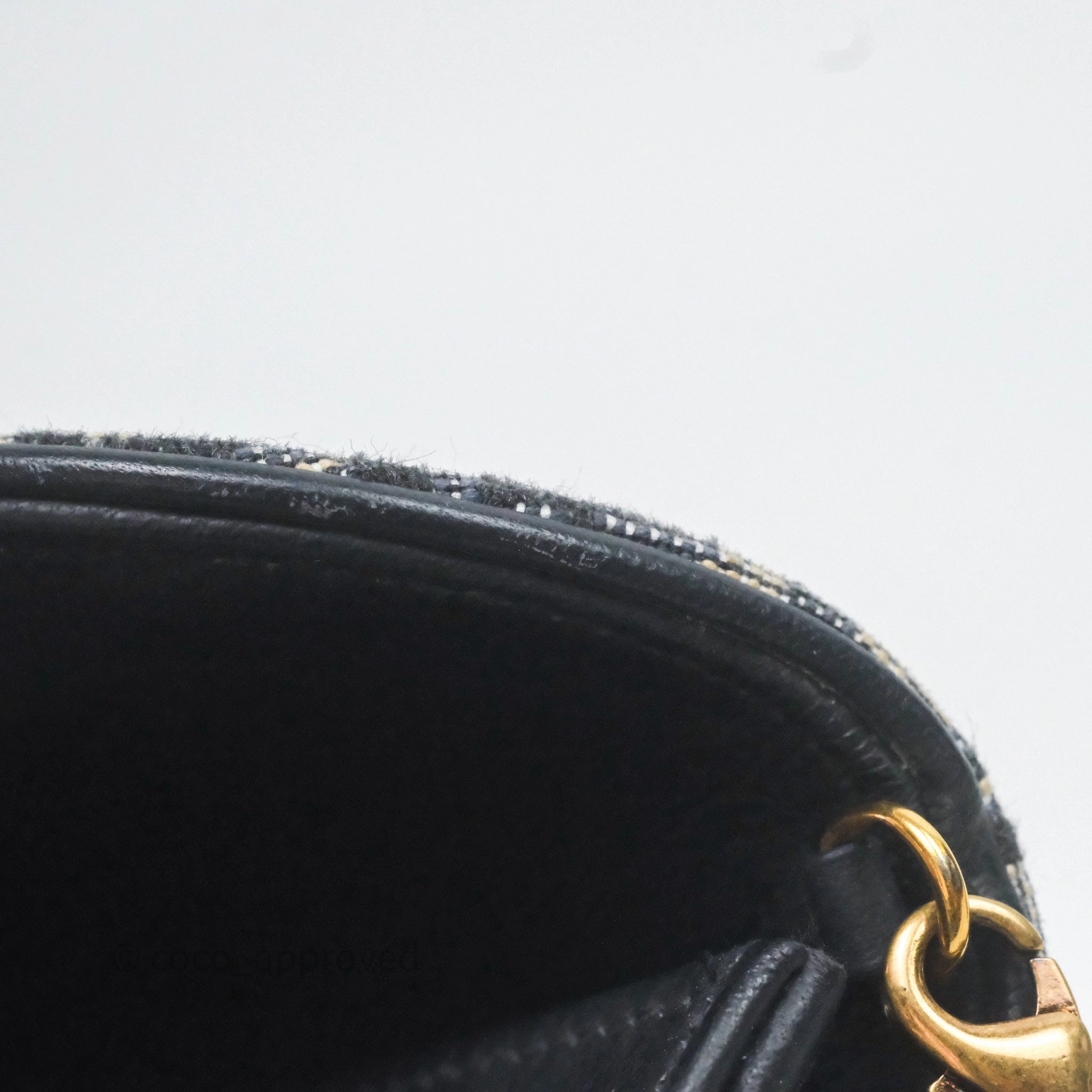 Small Saddle Pouch Wallet with Chain Blue Dior Oblique Jacquard