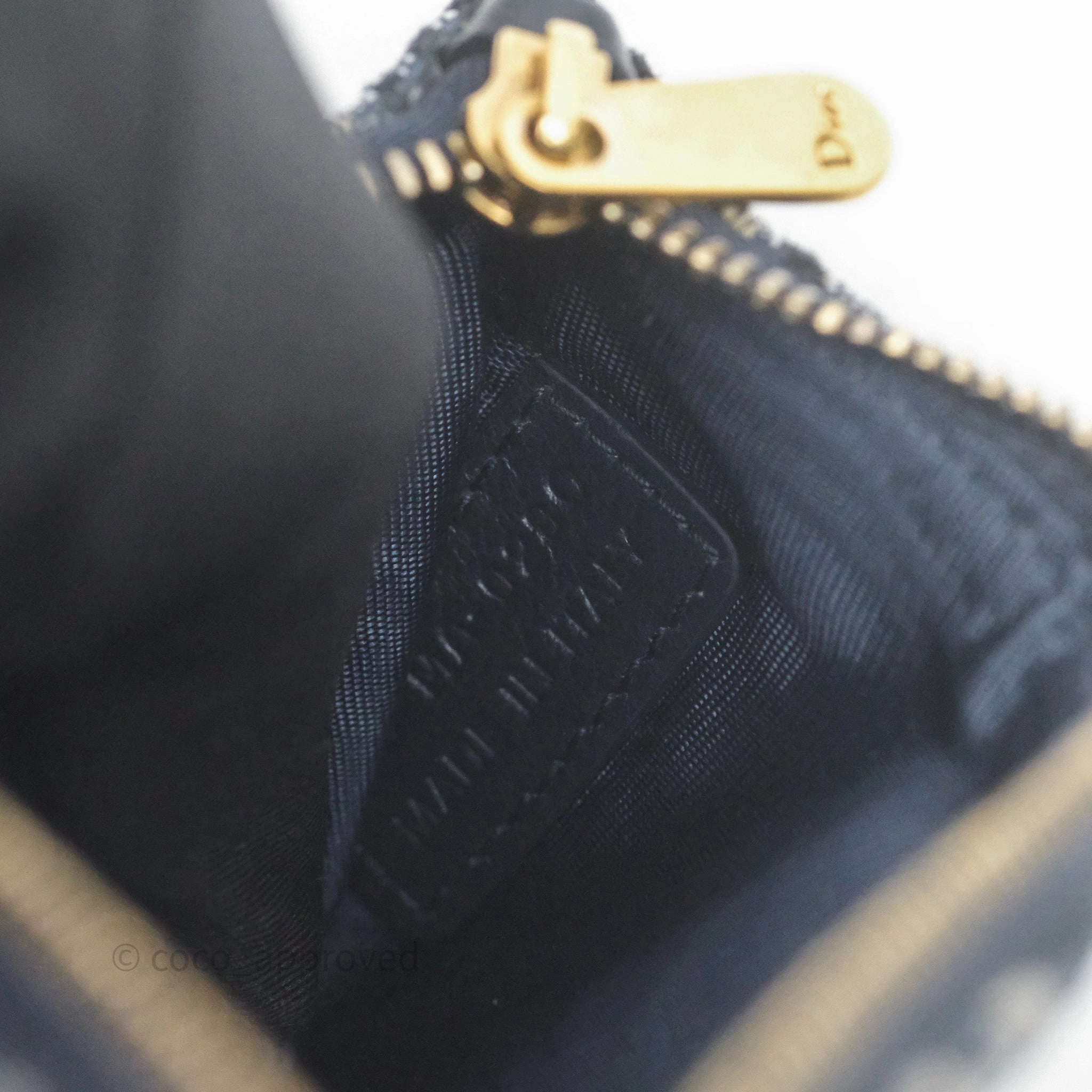Small Saddle Pouch Wallet with Chain Blue Dior Oblique Jacquard