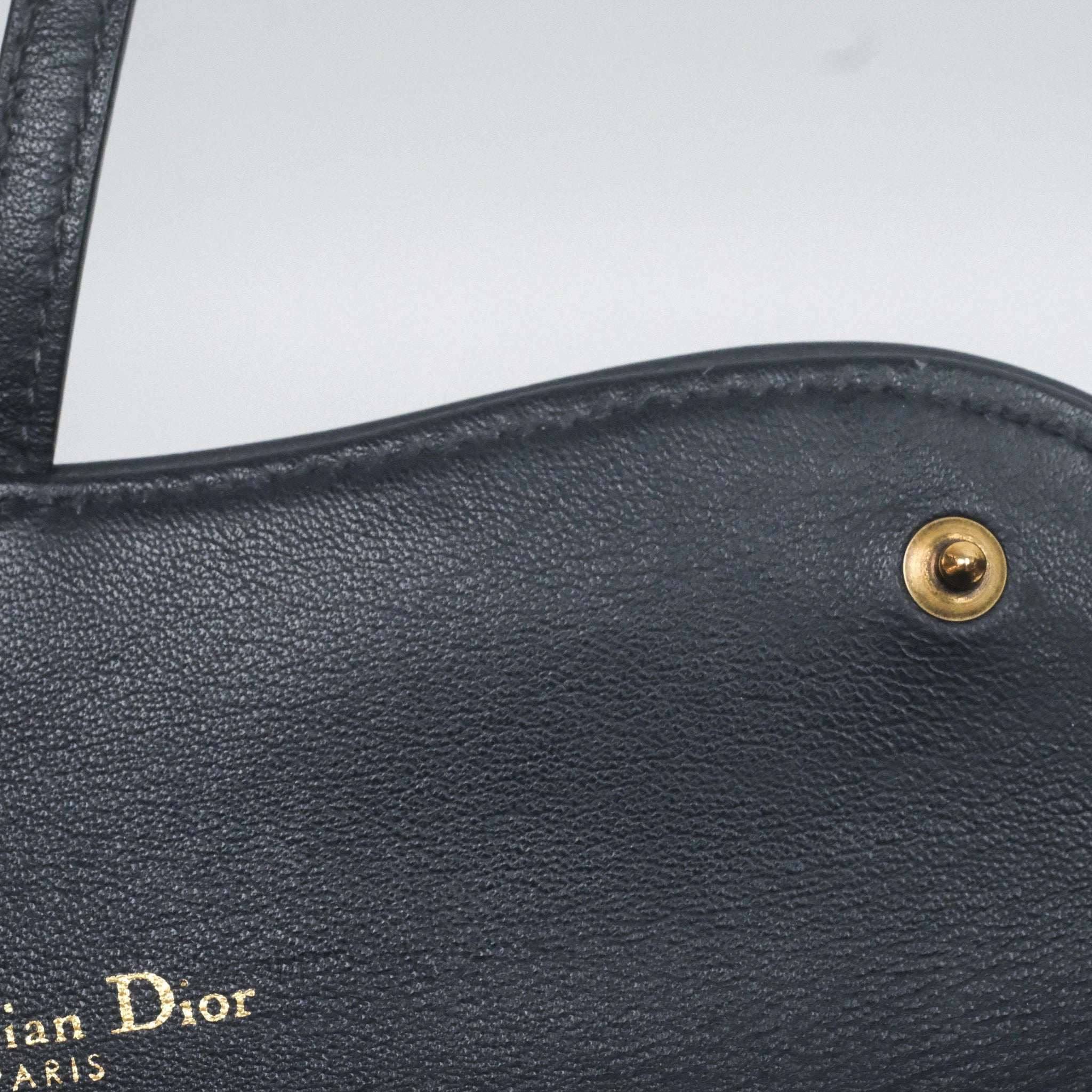 Small Saddle Pouch Wallet with Chain Blue Dior Oblique Jacquard