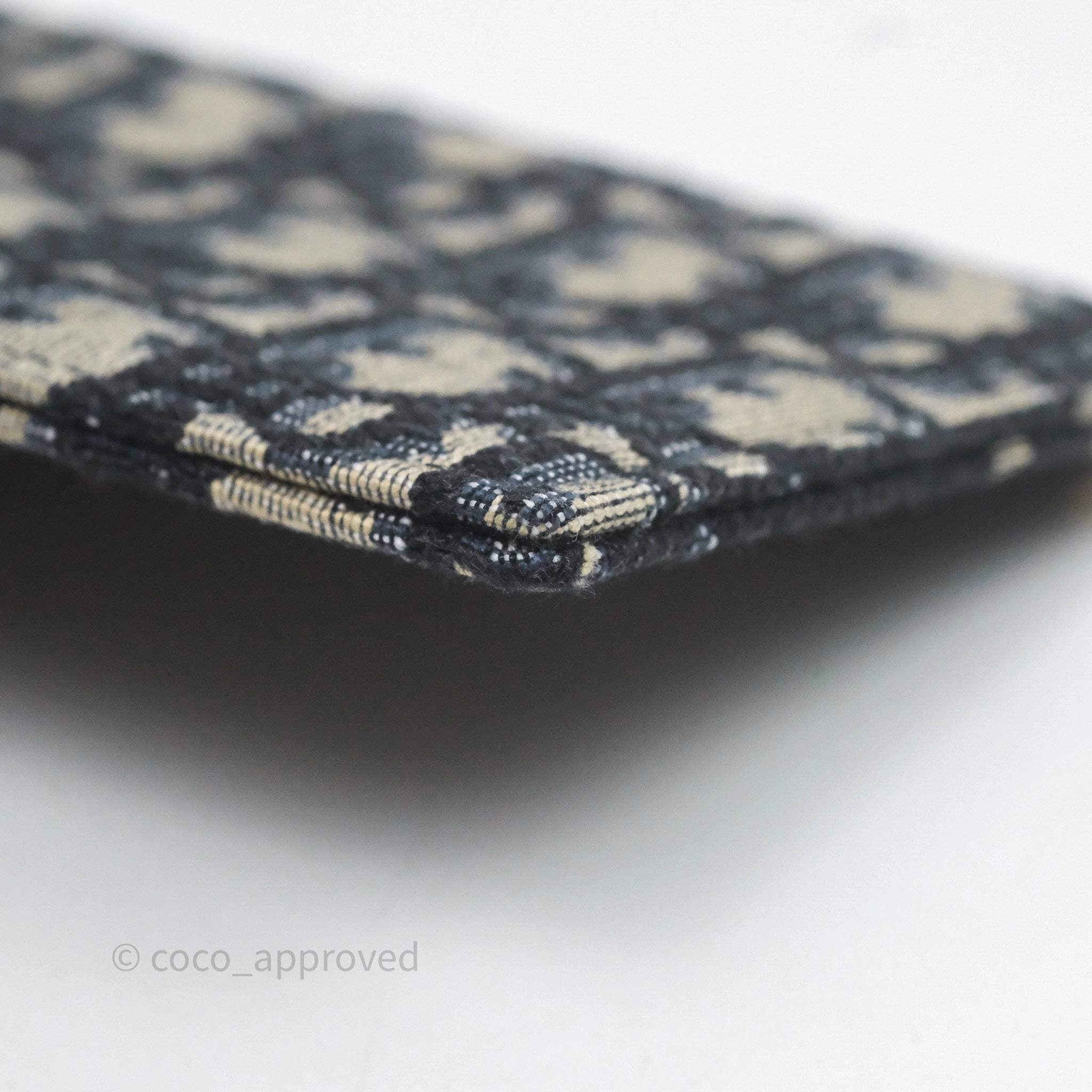 Small Saddle Pouch Wallet with Chain Blue Dior Oblique Jacquard